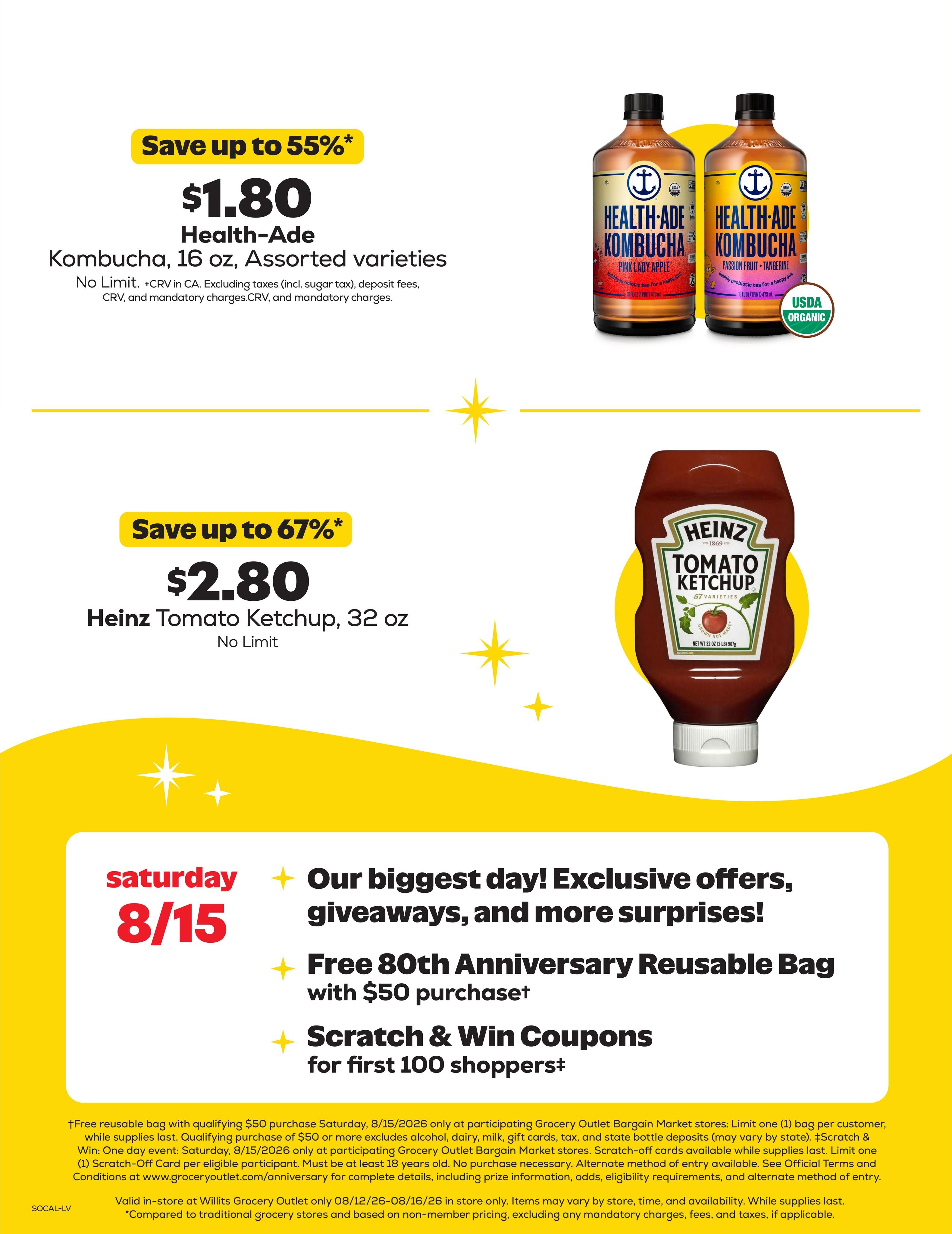 Grocery Outlet (Alpine–Lakeside Area, CA) Weekly Ad August 12 - 18, 2026