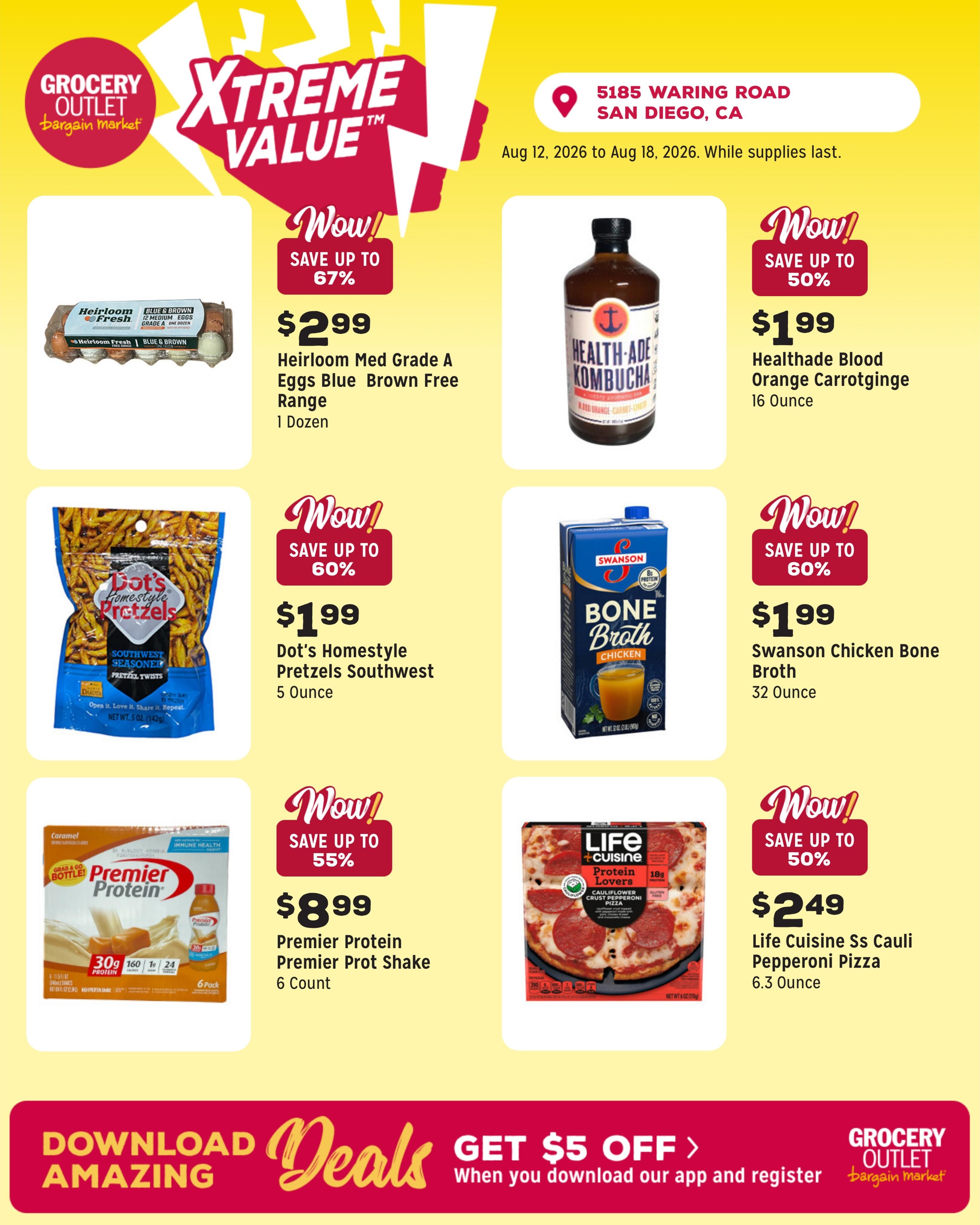Grocery Outlet (San Diego Area, CA) Weekly Ad August 12 - 18, 2026