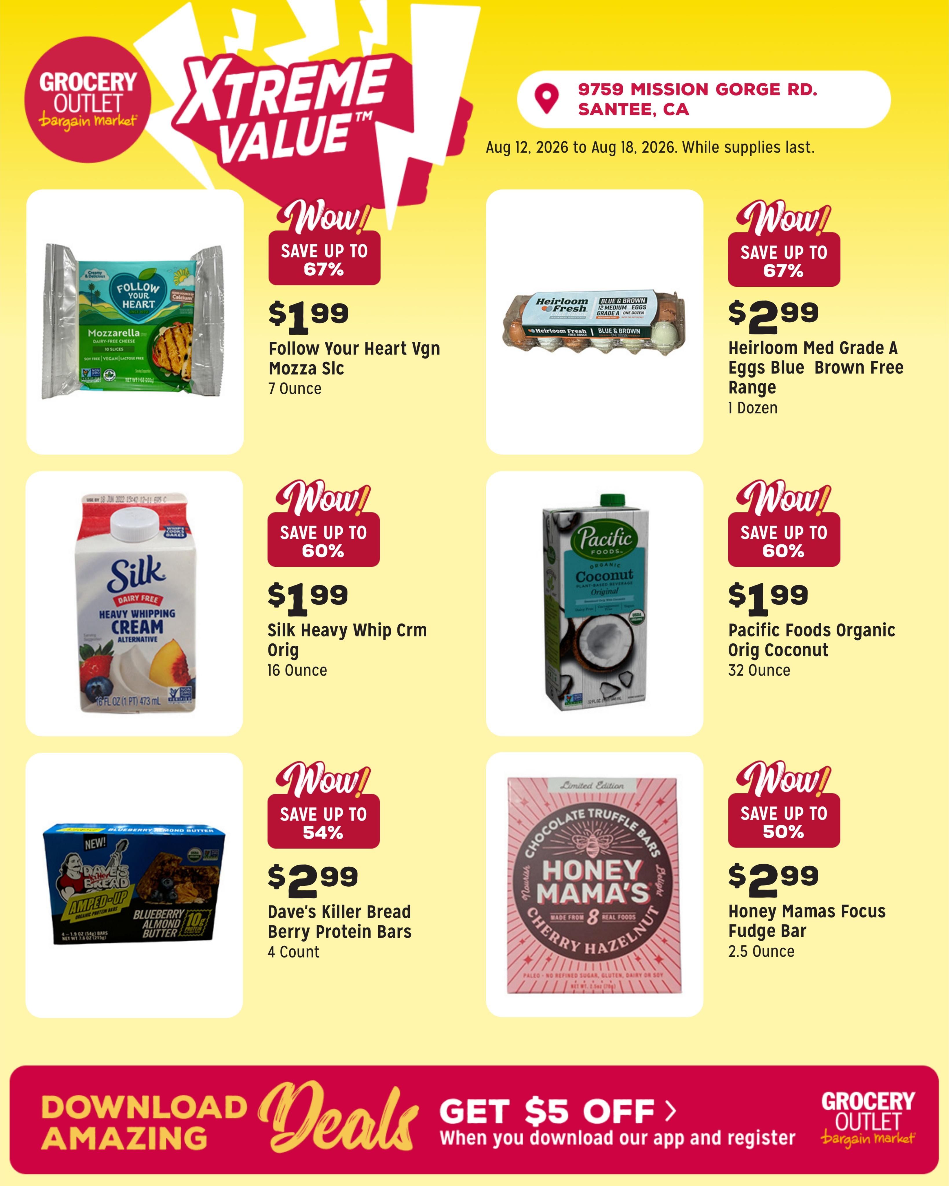 Grocery Outlet (Santee Area, CA) Weekly Ad August 12 - 18, 2026