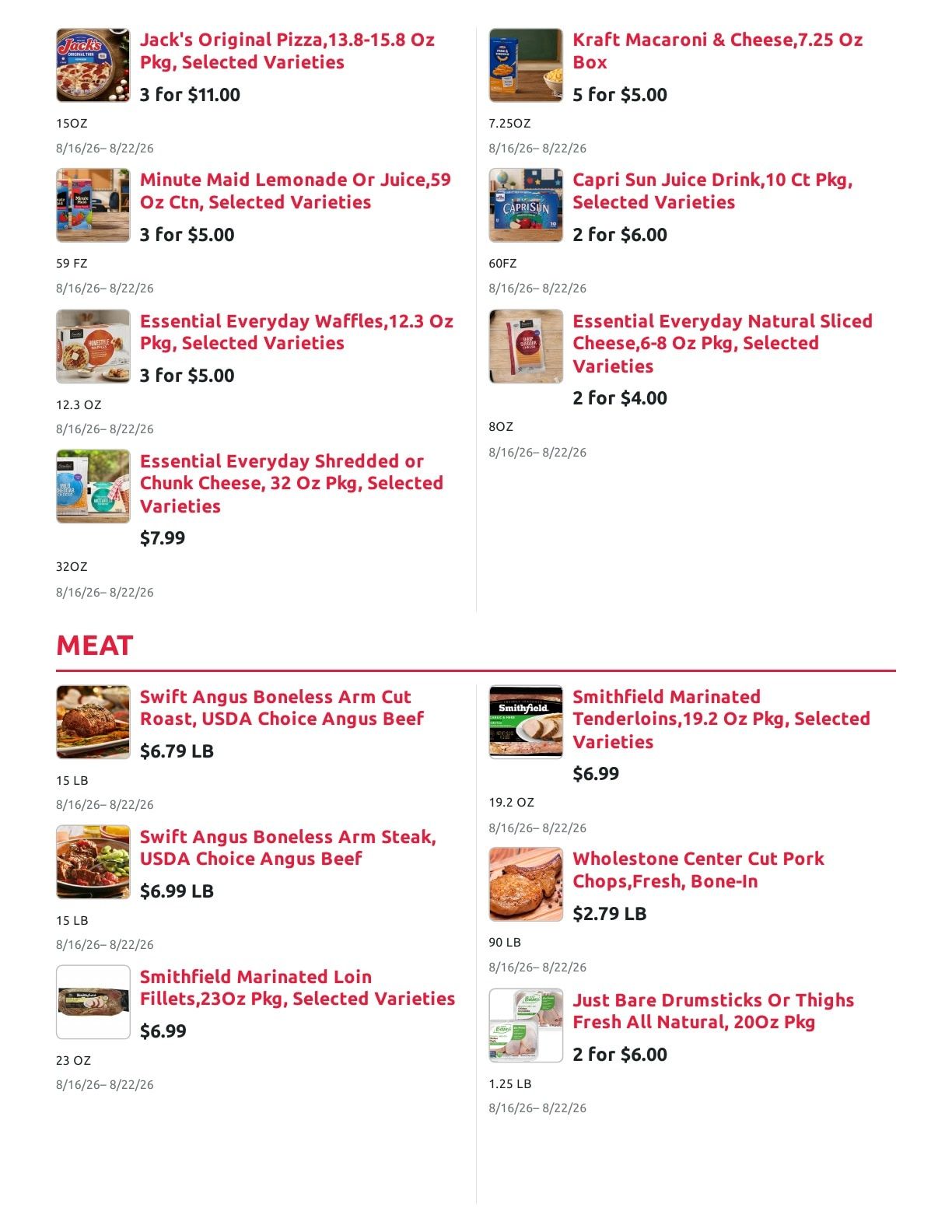 Radermacher's Fresh Market Weekly Ad August 16 - 22, 2026