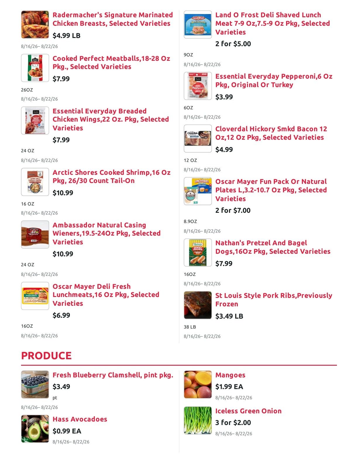 Radermacher's Fresh Market Weekly Ad August 16 - 22, 2026