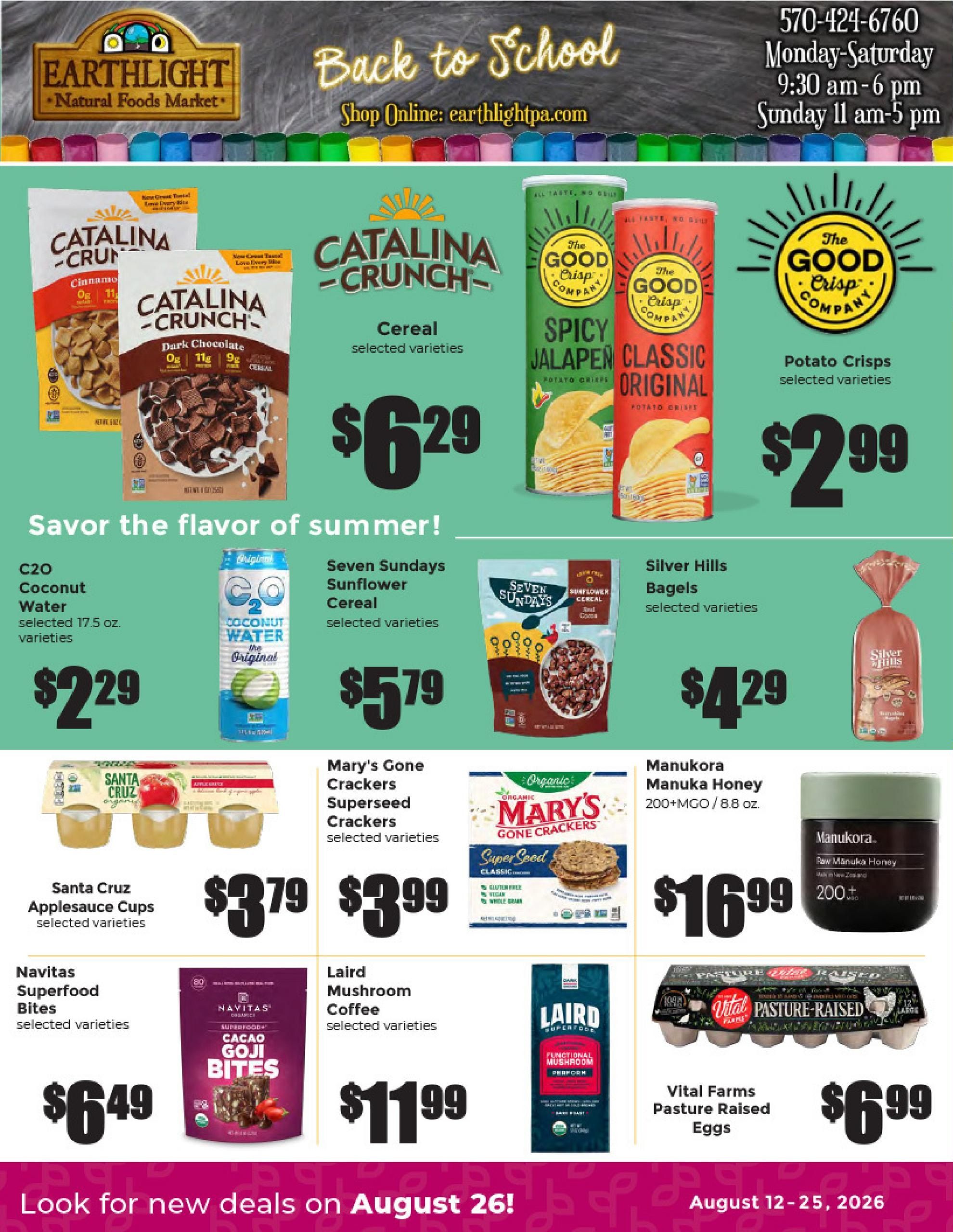 Earthlight Natural Foods Weekly Ad August 1 - 31, 2026