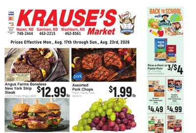 Krause's SuperValu Weekly Ad August 17 - 23, 2026