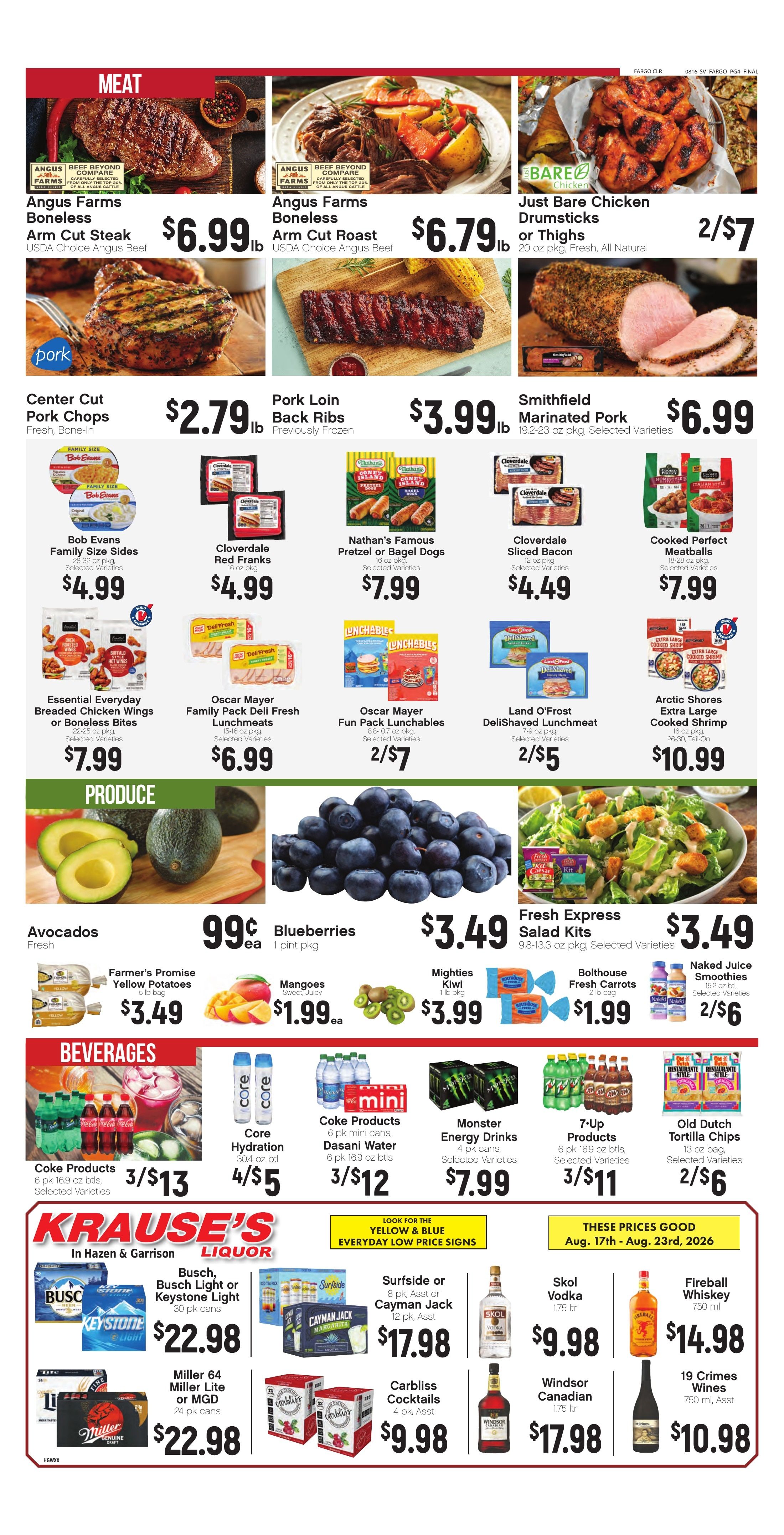 Krause's SuperValu Weekly Ad August 17 - 23, 2026