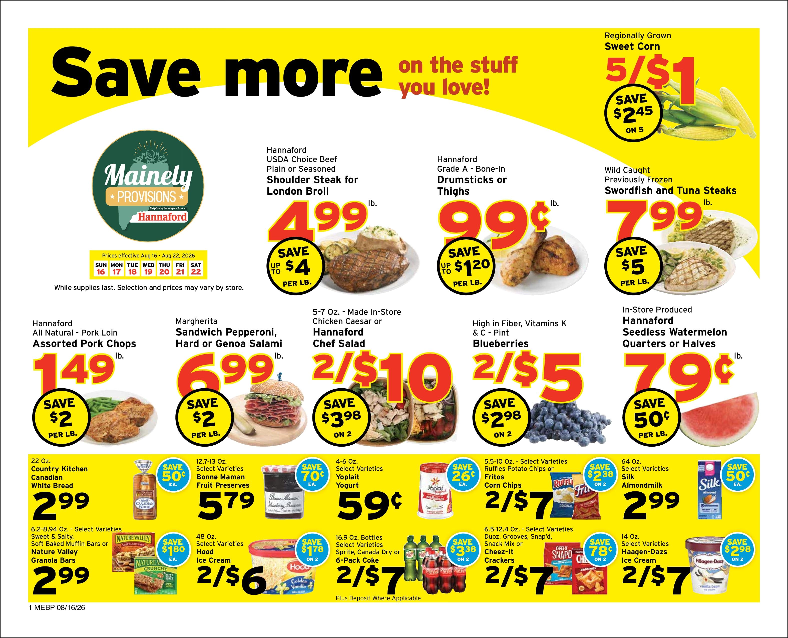 Mainely Provisions (72 Main St., Bethel, ME) Weekly Ad August 16 - 22, 2026