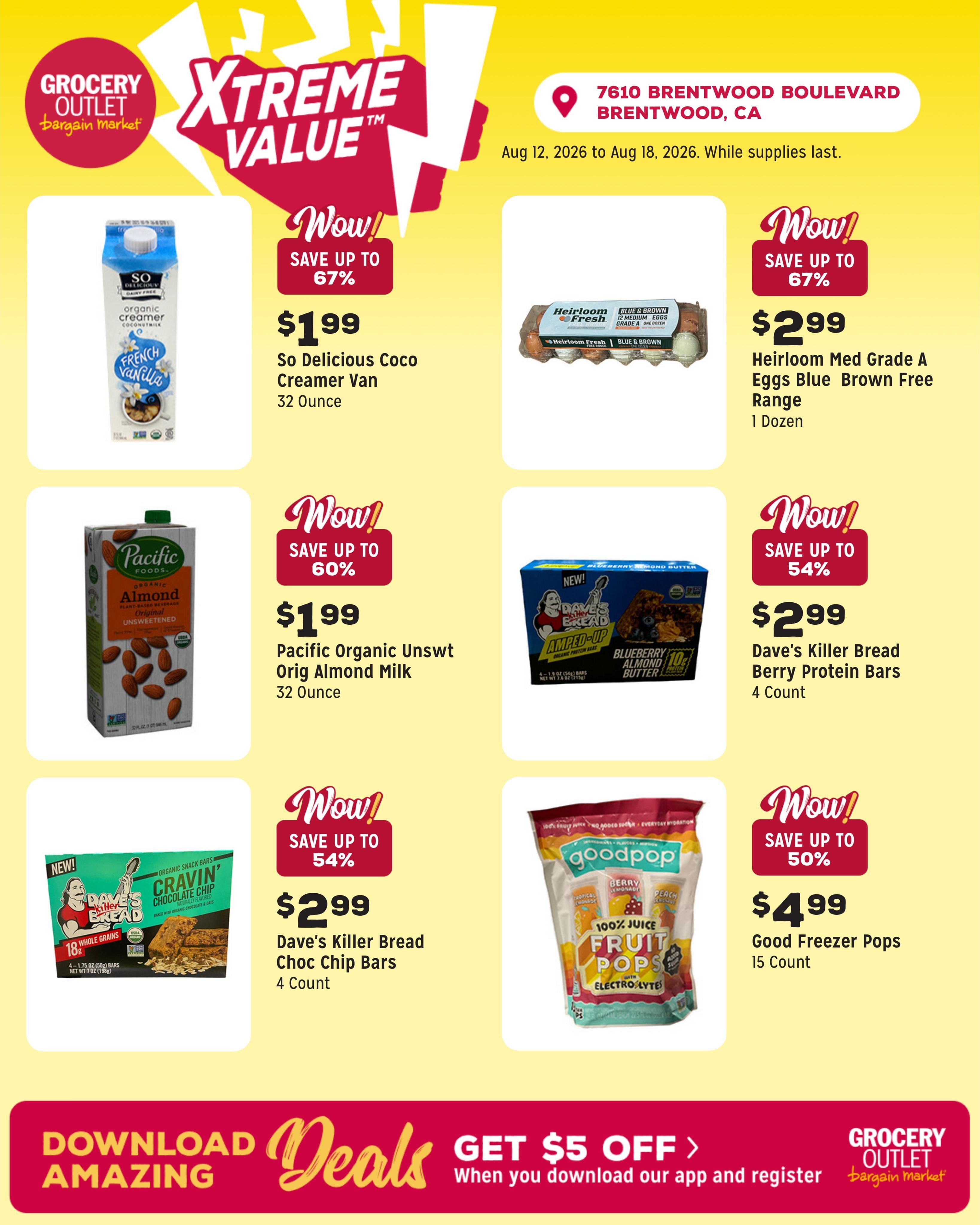 Grocery Outlet (Brentwood–Discovery Bay Area, CA) Weekly Ad August 12 - 18, 2026