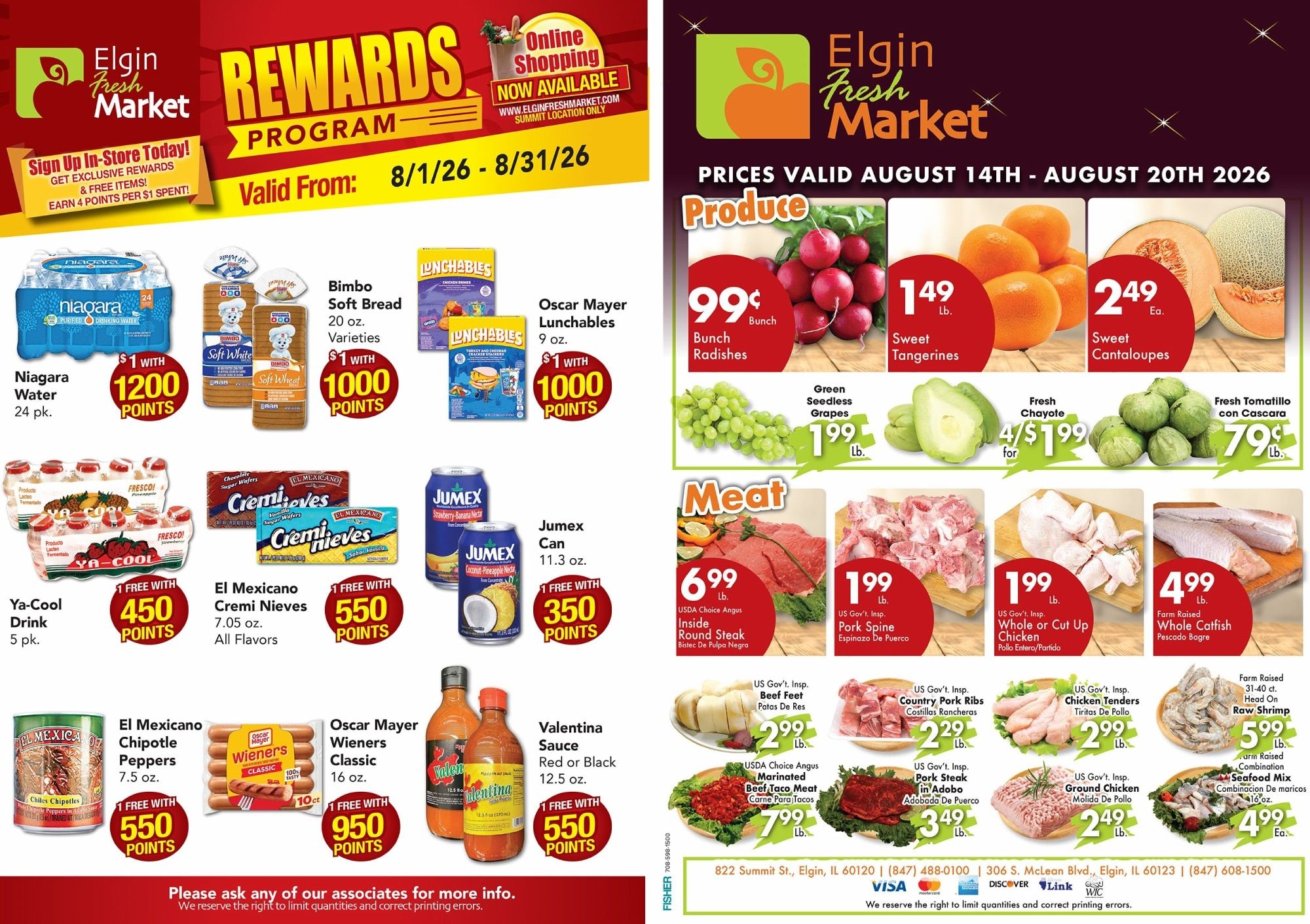 Elgin Fresh Market Weekly Ad August 14 - 20, 2026