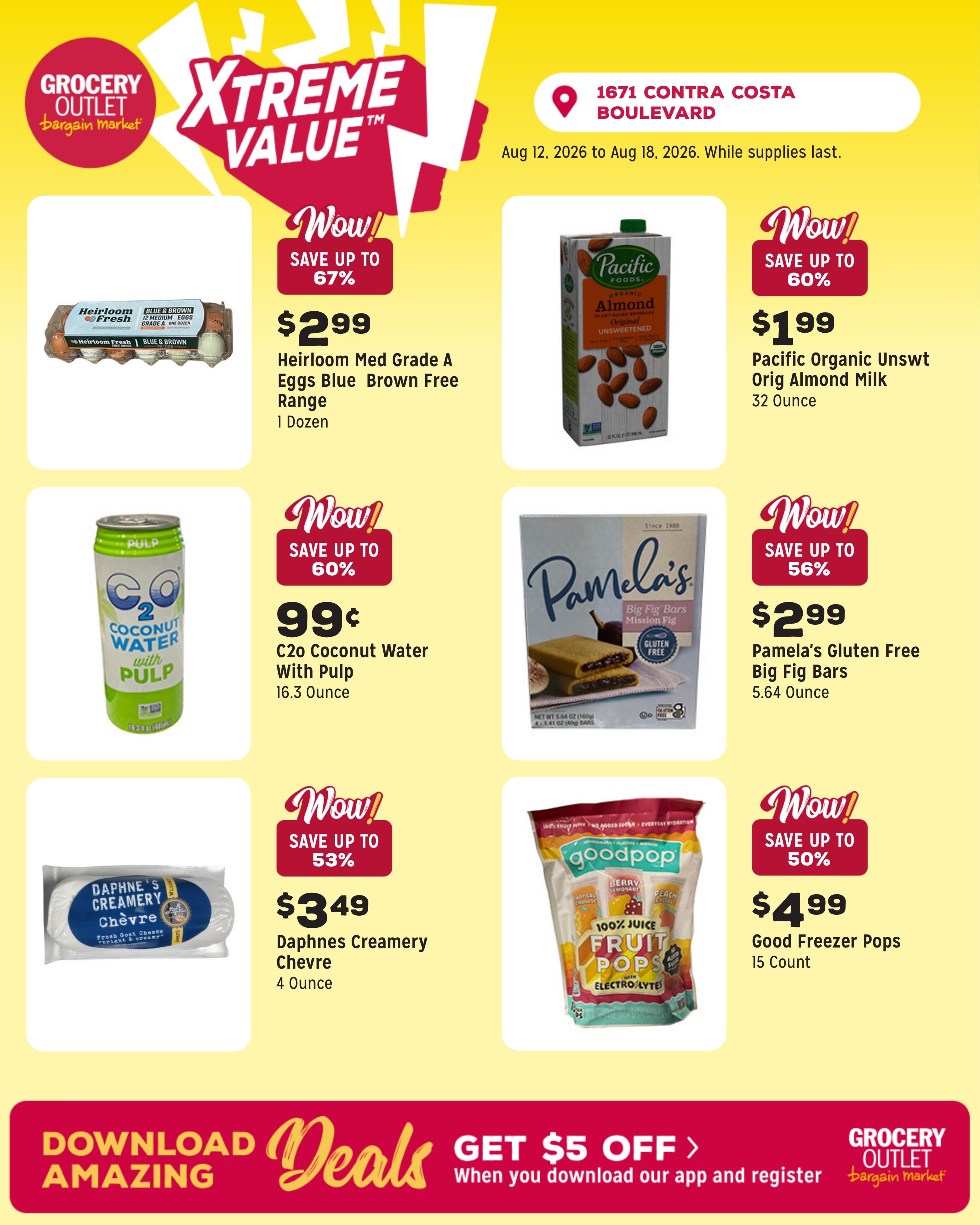 Grocery Outlet (Walnut Creek Area, CA) Weekly Ad August 12 - 18, 2026