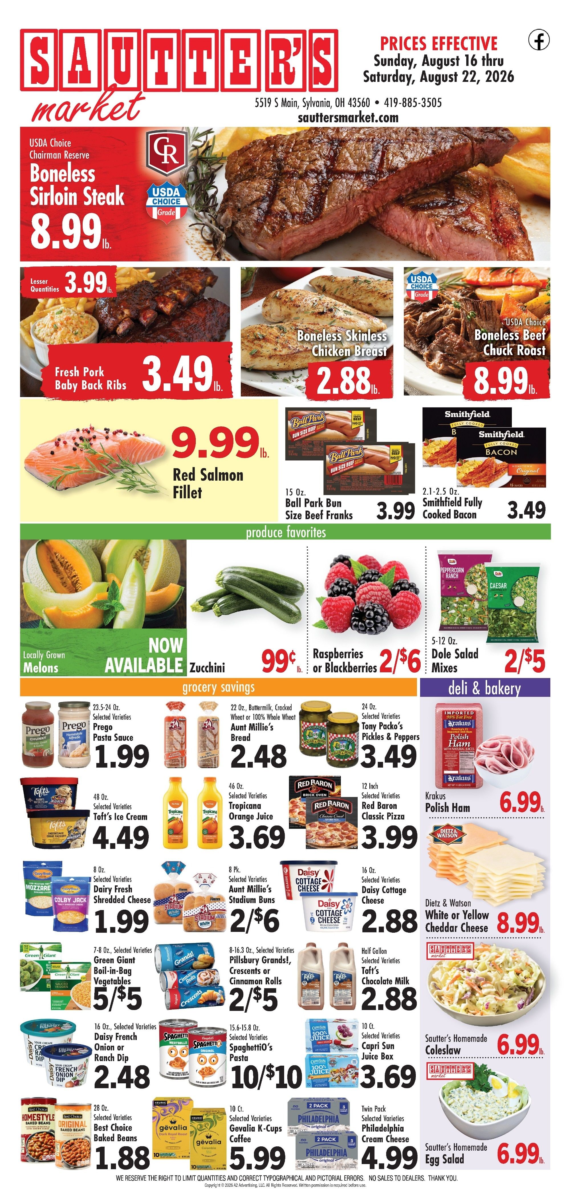 Sautter's Market Weekly Ad August 16 - 22, 2026