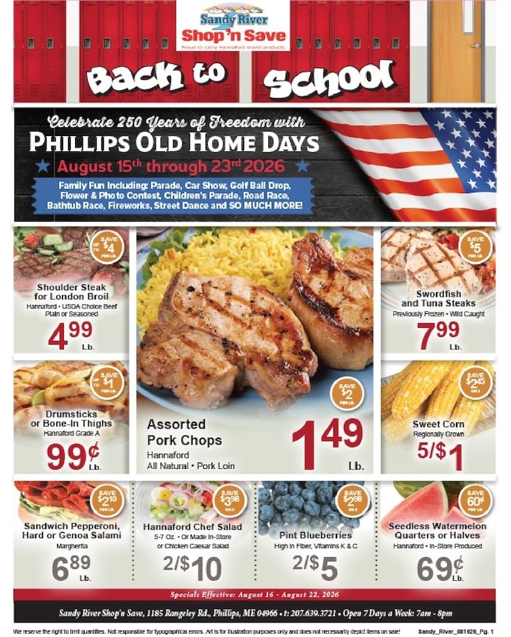 Sandy River Shop 'n Save Weekly Ad August 16 - 22, 2026