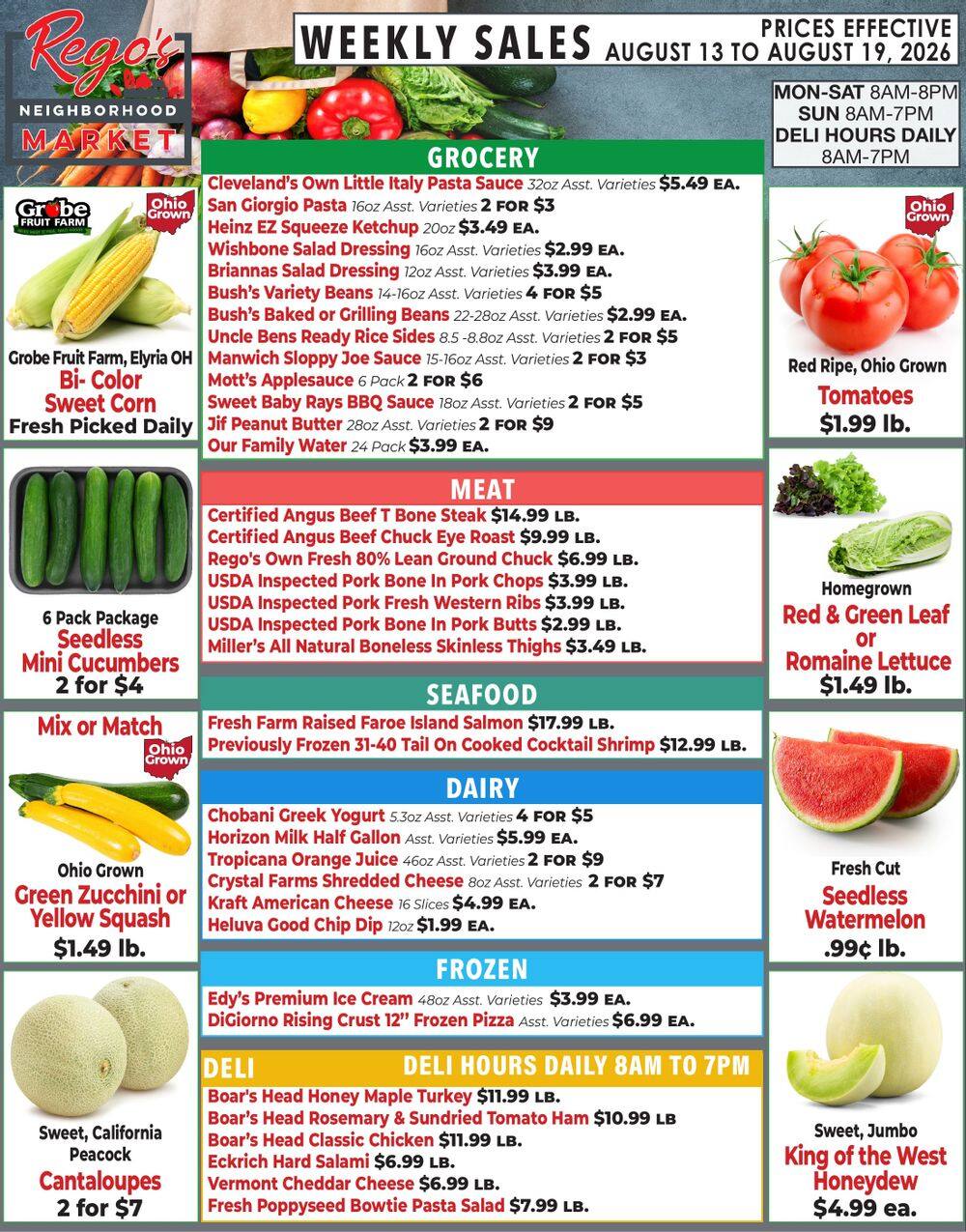Rego's Neighborhood Market Weekly Ad August 13 - 19, 2026