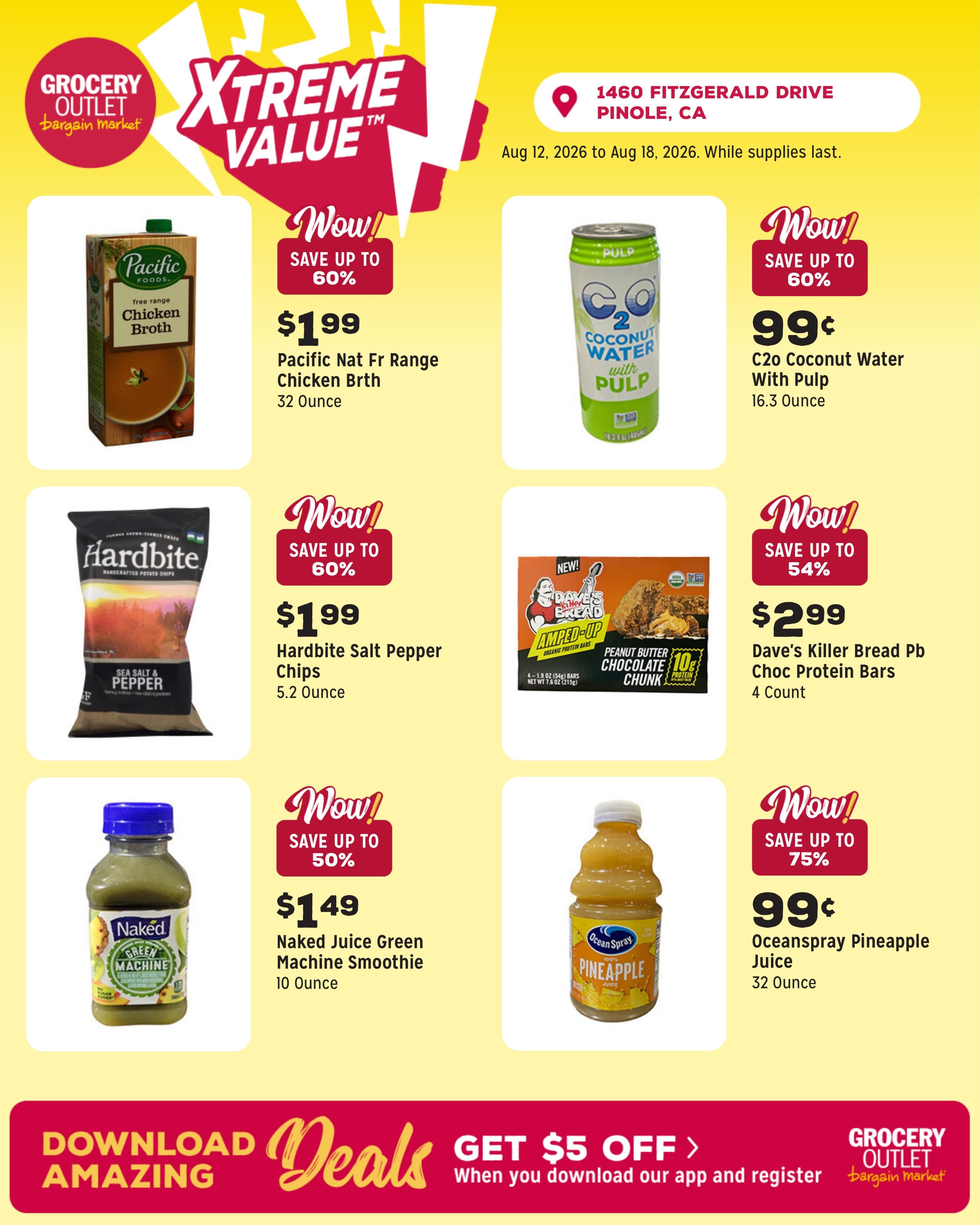 Grocery Outlet (El Sobrante–Pinole Area, CA) Weekly Ad August 12 - 18, 2026