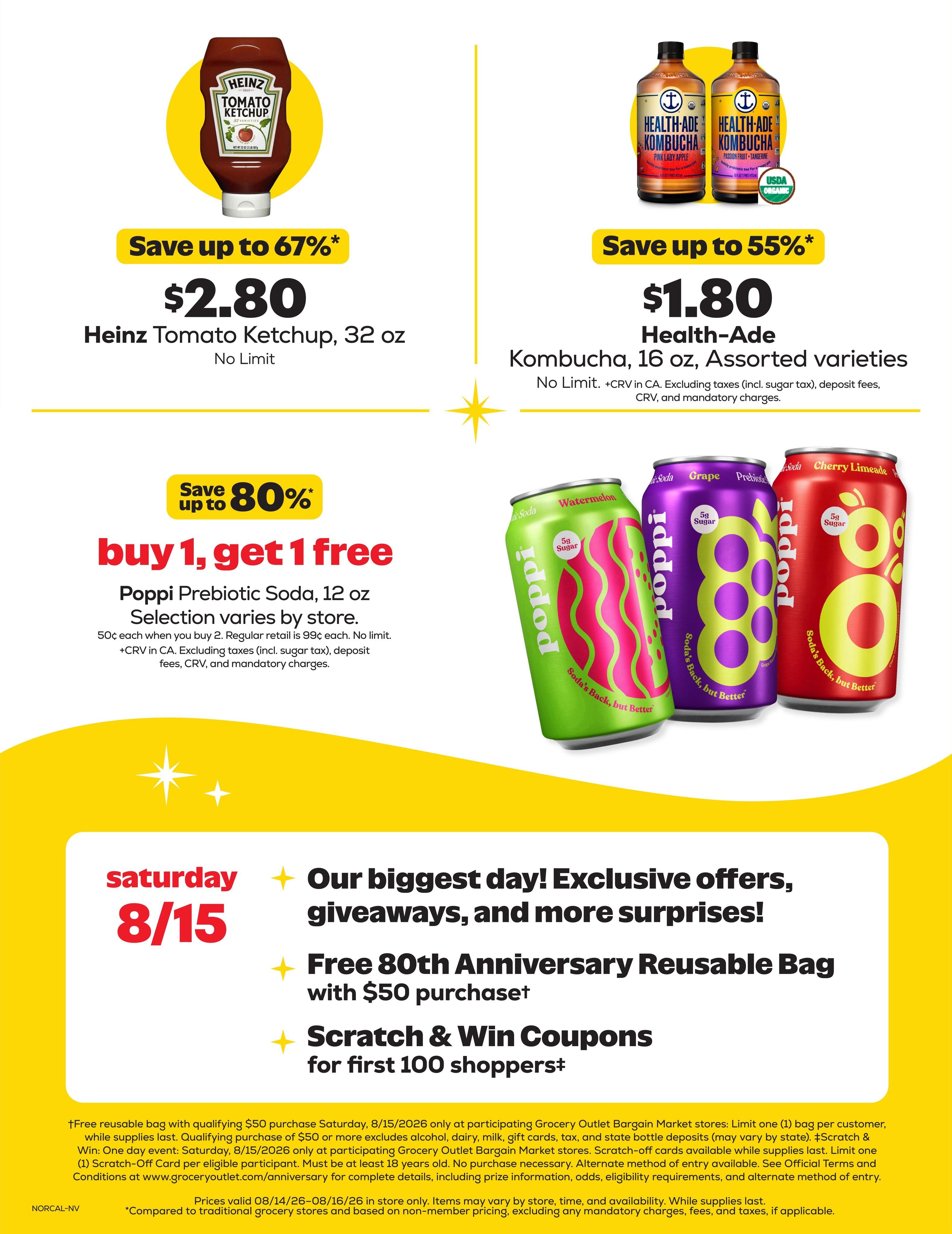 Grocery Outlet (Berkeley Area, CA) Weekly Ad August 12 - 18, 2026