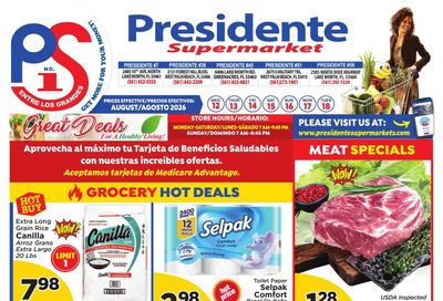 Presidente Supermarkets (Royal Palm Beach–Palm Beach Area, FL) Weekly Ad August 12 - 18, 2026