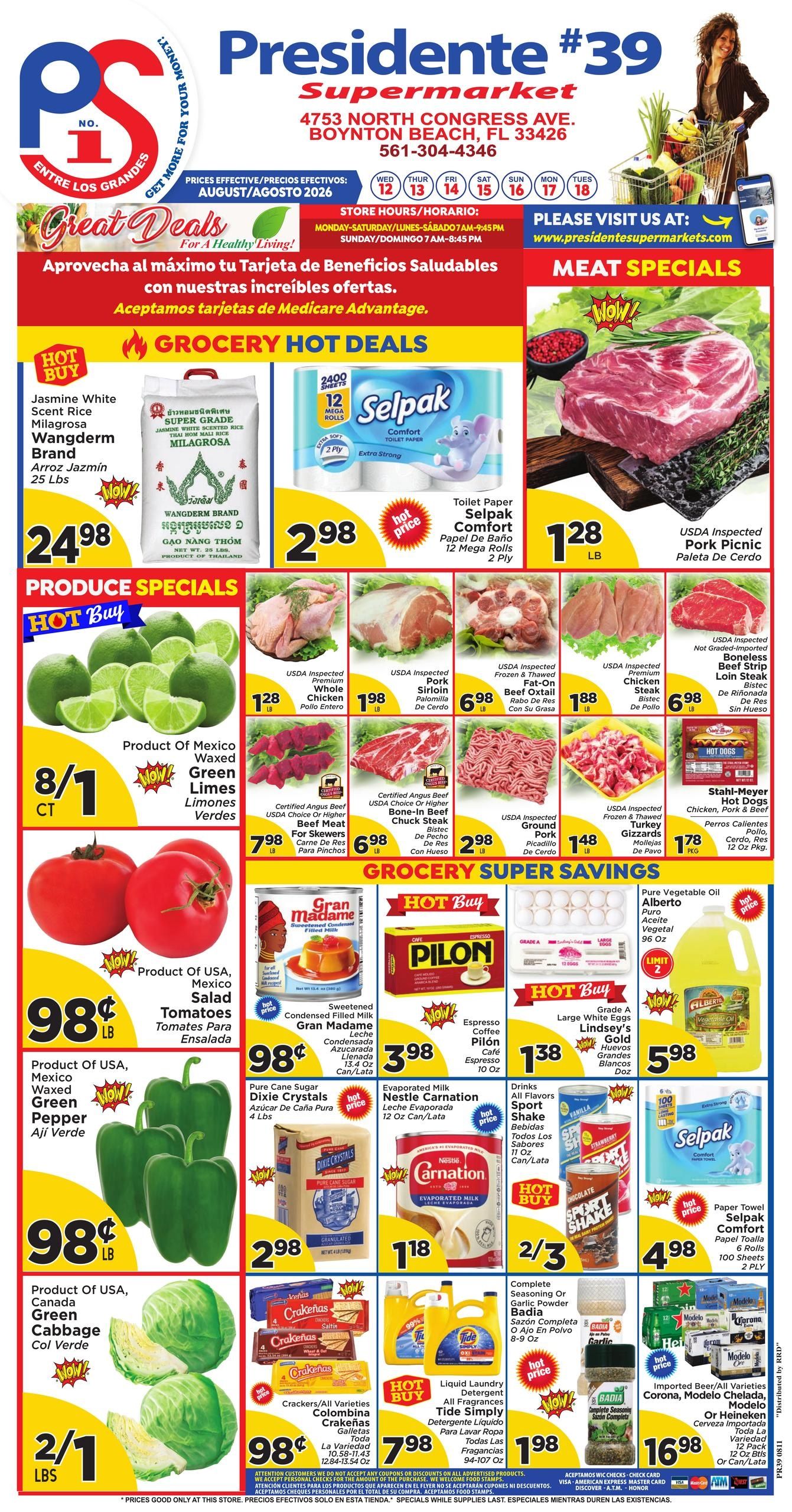 Presidente Supermarkets (Boca Raton Area, FL) Weekly Ad August 12 - 18, 2026