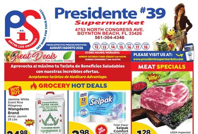 Presidente Supermarkets (Boca Raton Area, FL) Weekly Ad August 12 - 18, 2026