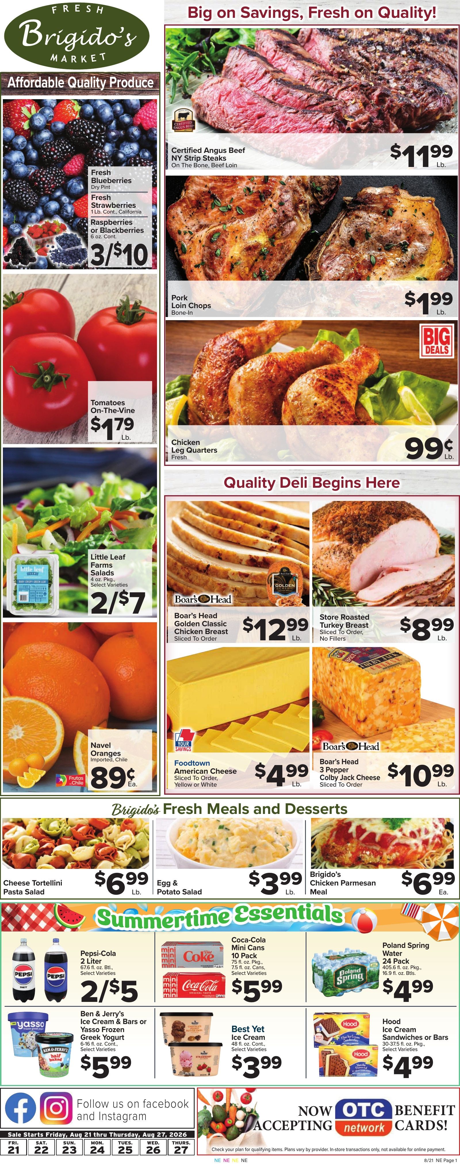 Brigido's Fresh Market Weekly Ad August 21 - 27, 2026