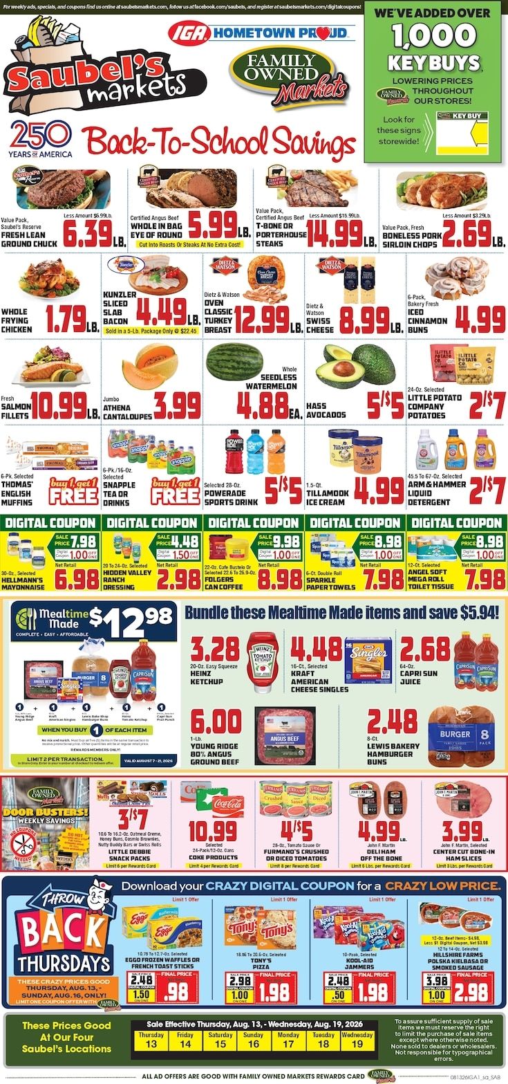 Saubel's Markets Weekly Ad August 13 - 19, 2026