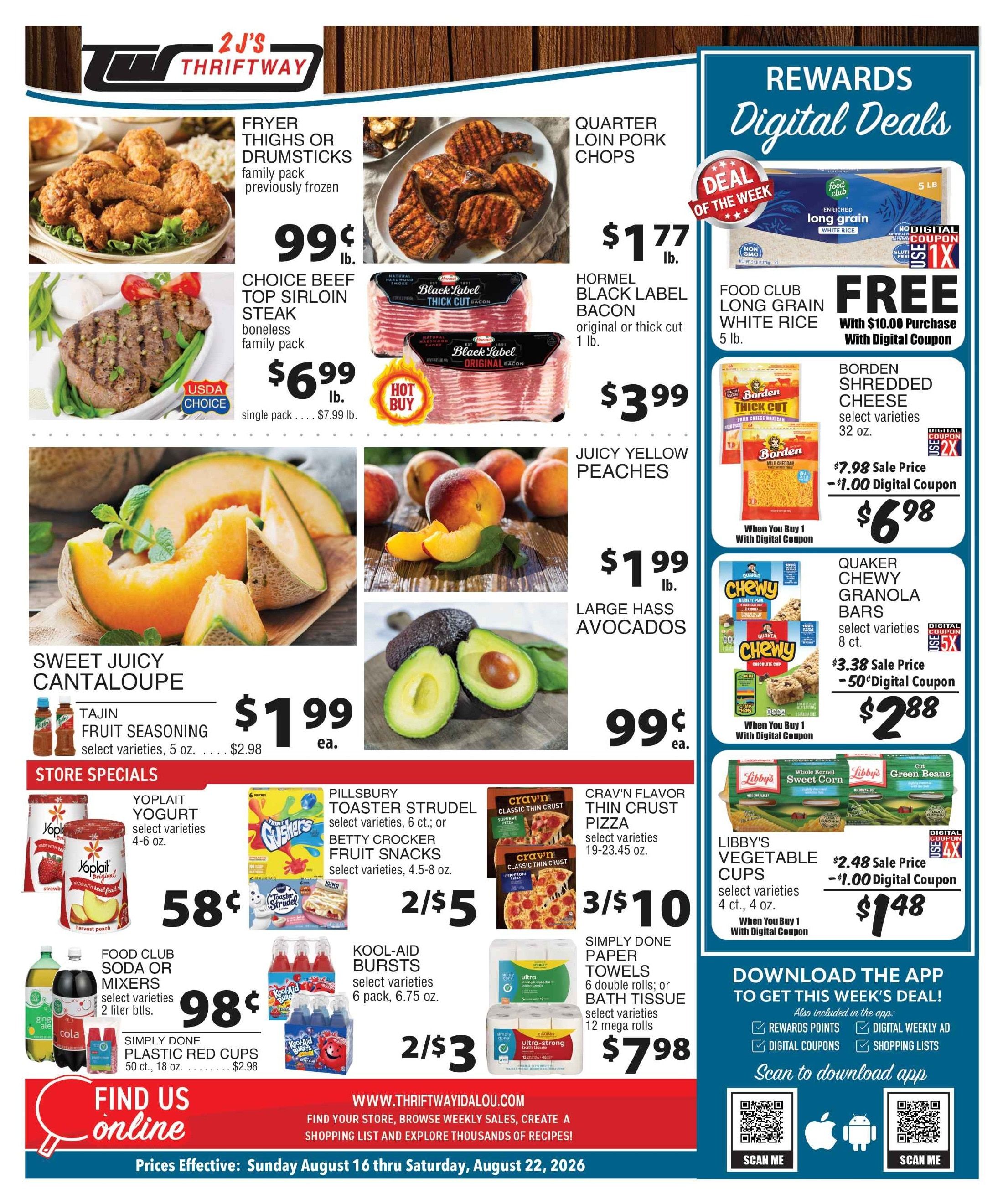 2 J's Thriftway Weekly Ad August 16 - 22, 2026