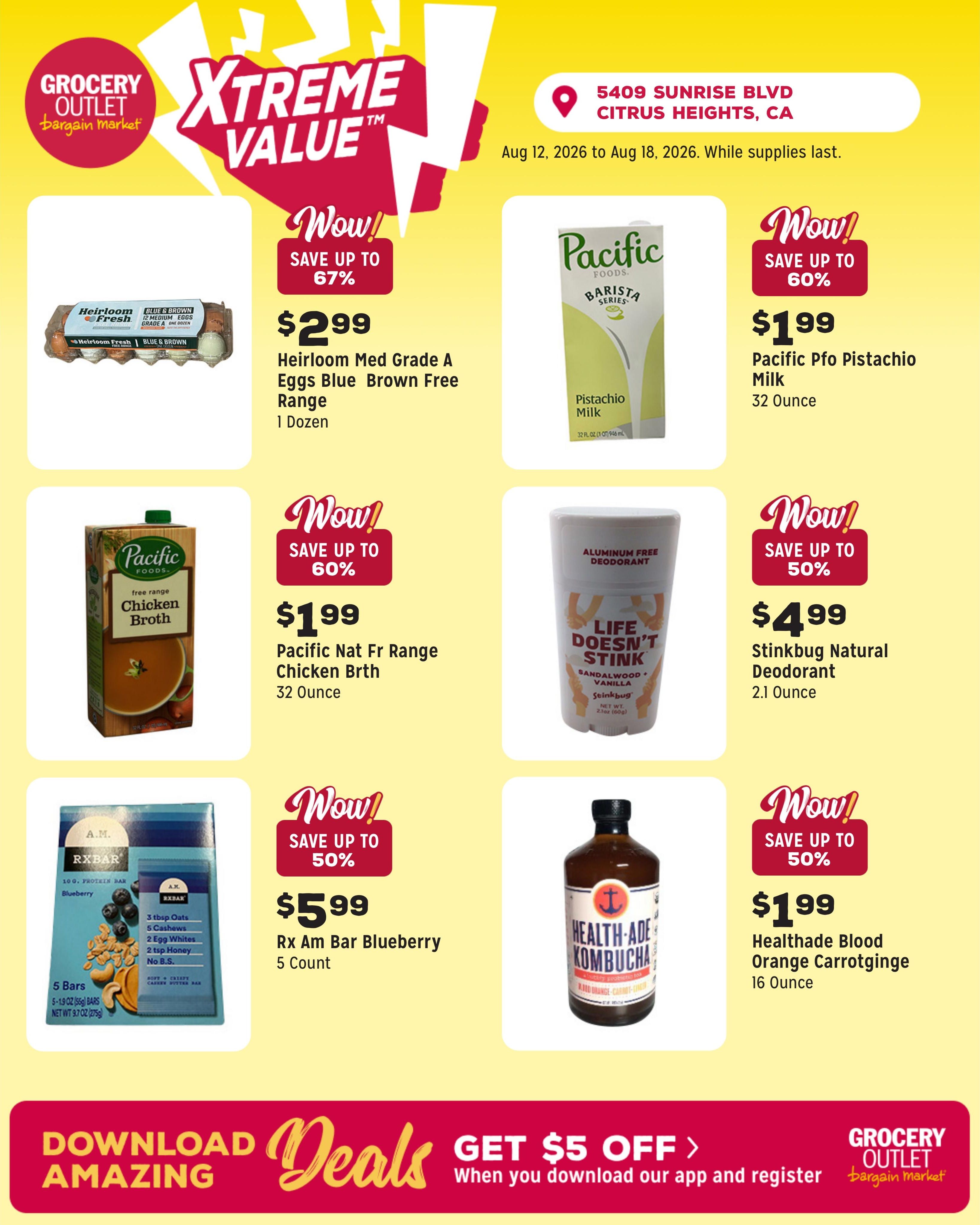 Grocery Outlet (Citrus Heights Area, CA) Weekly Ad August 12 - 18, 2026