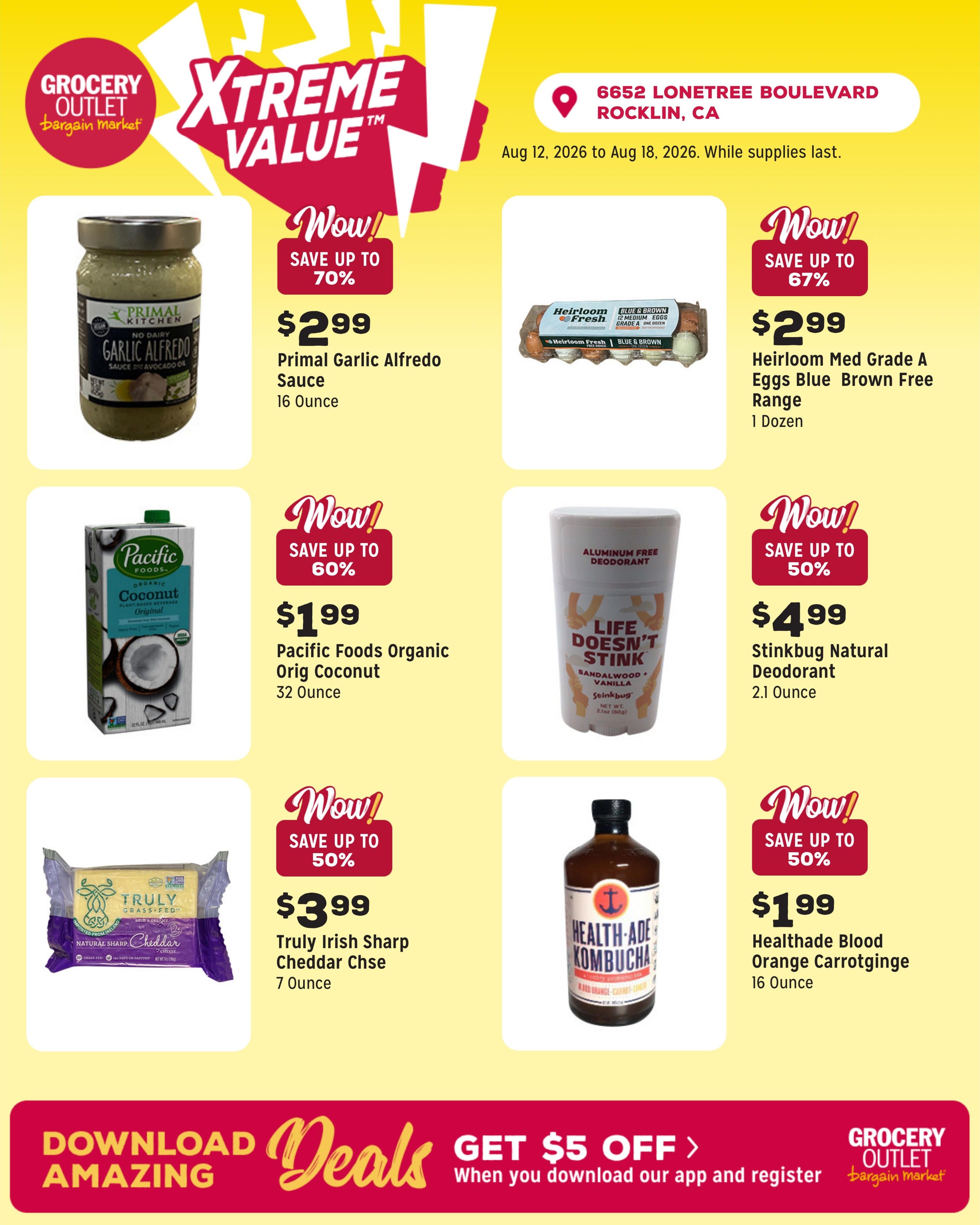 Grocery Outlet (Rocklin Area, CA) Weekly Ad August 12 - 18, 2026