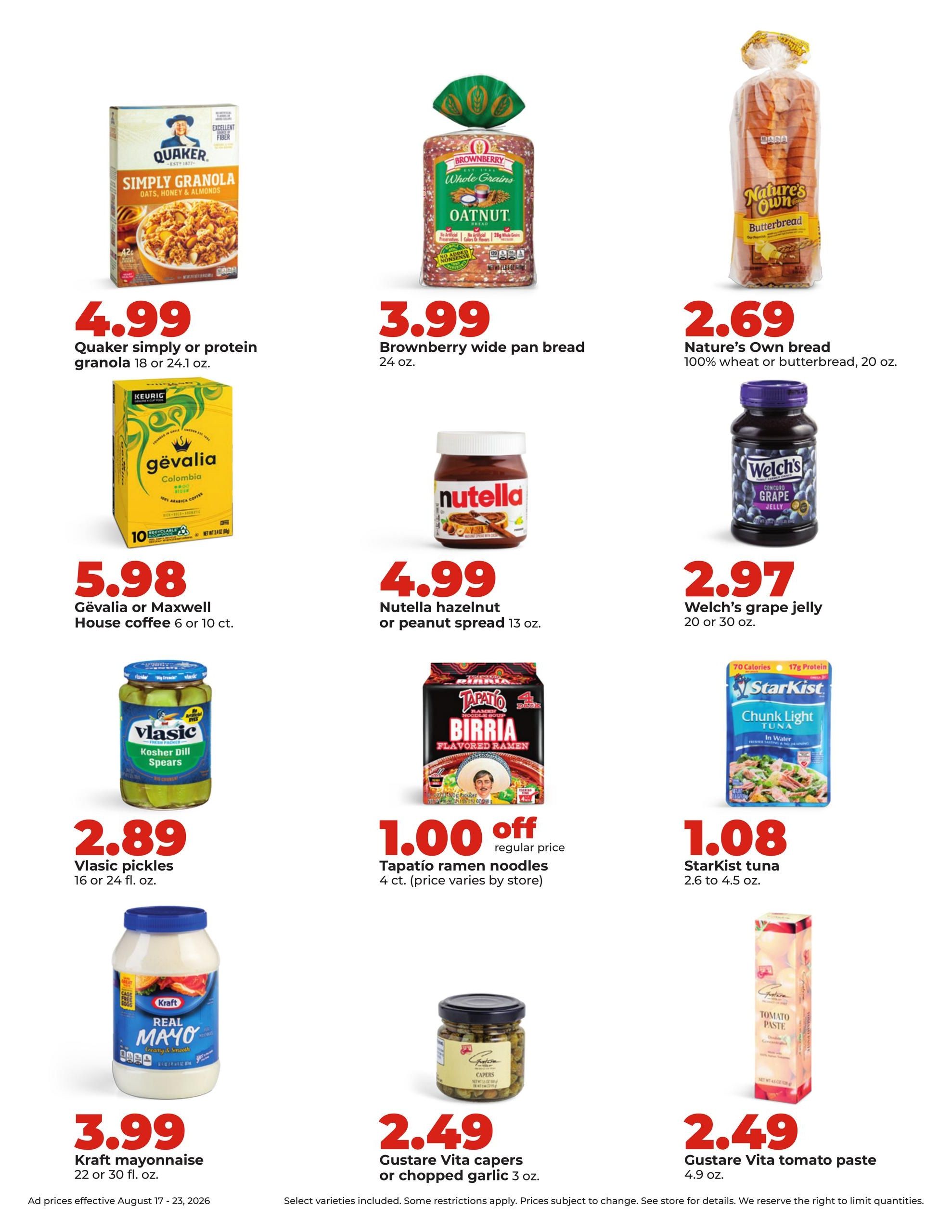 Hy-Vee (Hannibal–Quincy Area, IL–MO) Weekly Ad August 17 - 23, 2026