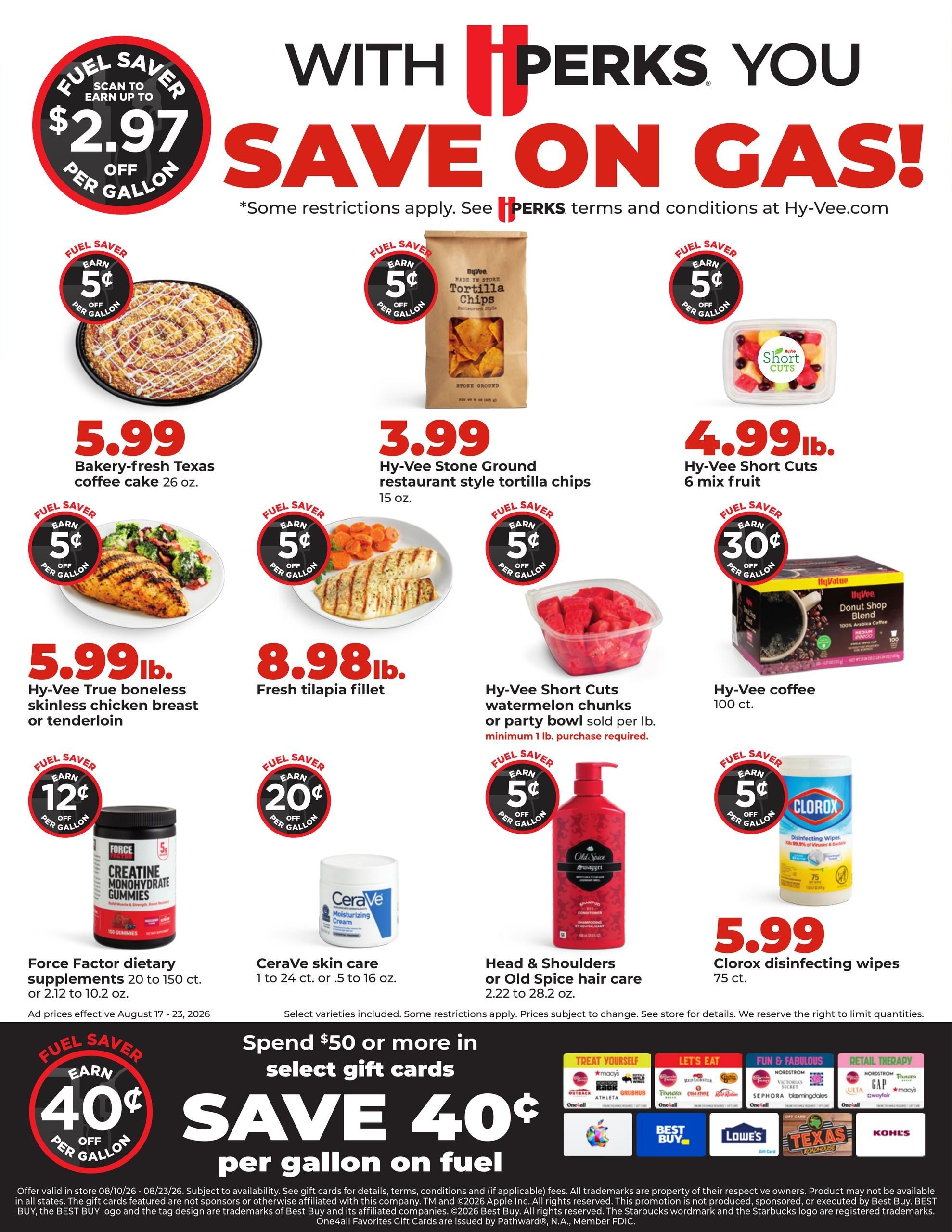 Hy-Vee (Hannibal–Quincy Area, IL–MO) Weekly Ad August 17 - 23, 2026