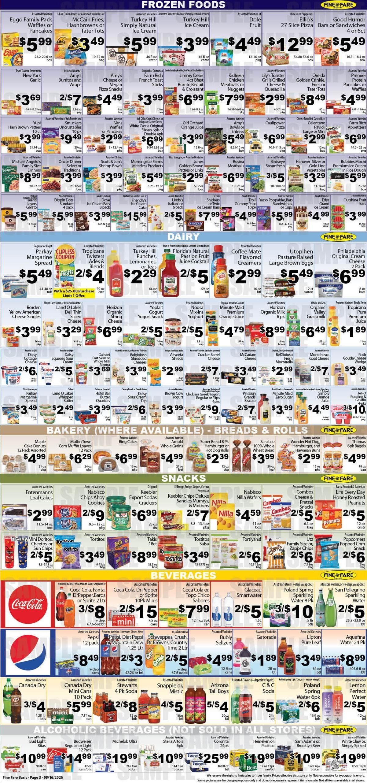 Fine Fare Supermarkets (New York Area, NY) Weekly Ad August 16 - 22, 2026