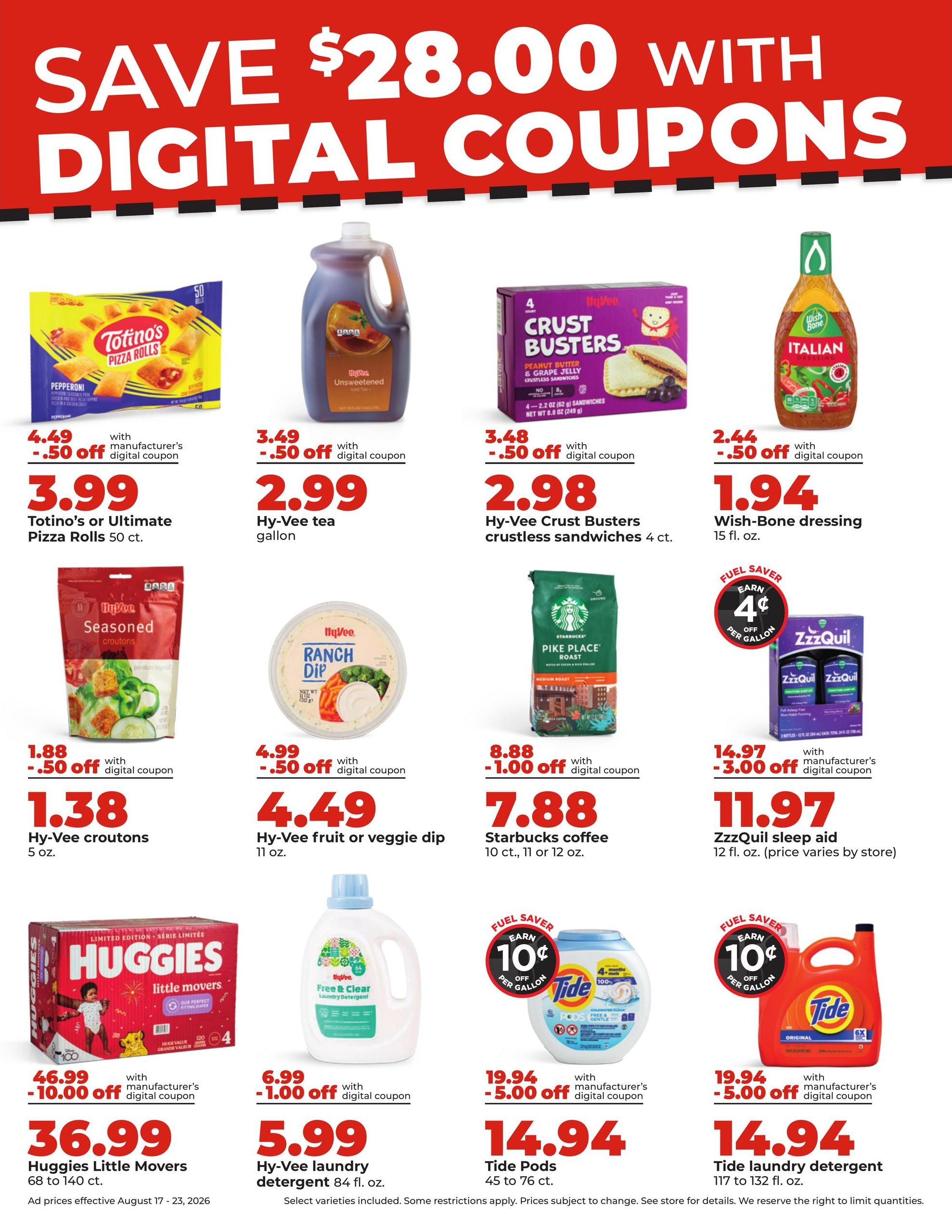 Hy-Vee (Des Moines–Boone Area, IA) Weekly Ad August 17 - 23, 2026