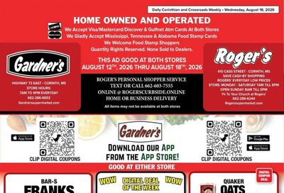 Gardner's Supermarket Weekly Ad August 12 - 18, 2026