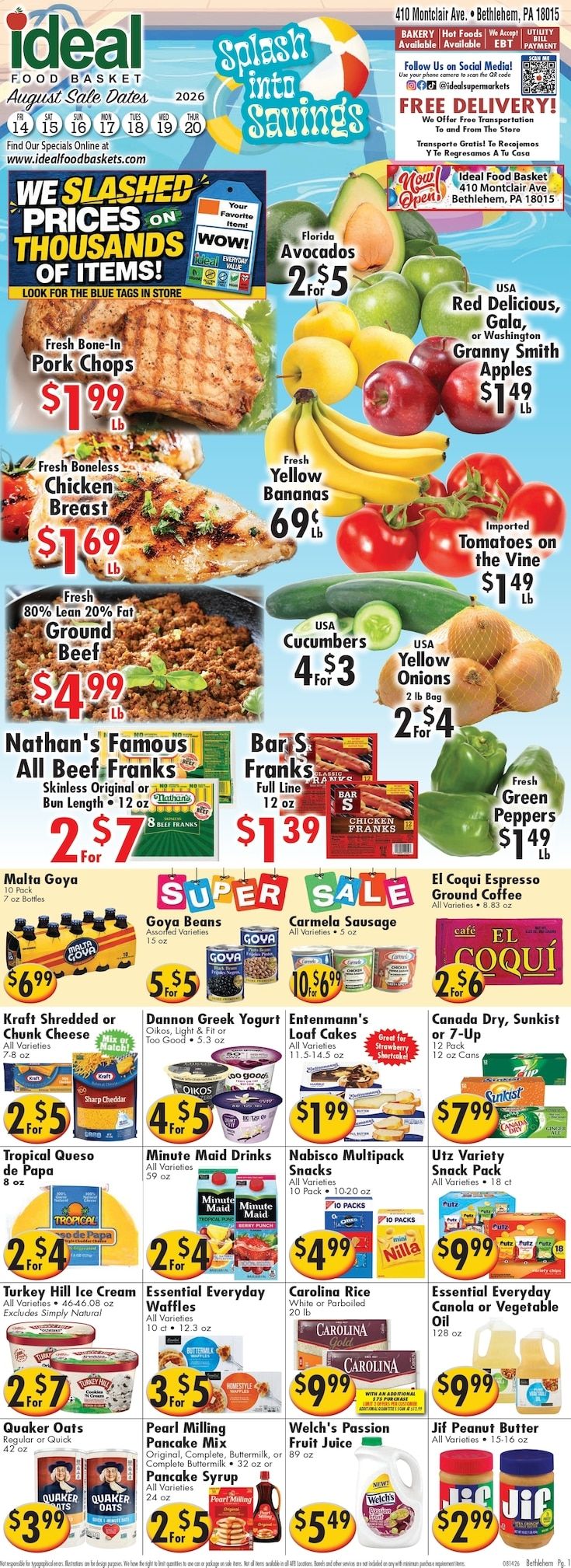 Ideal Food Basket (Bethlehem, PA) Weekly Ad August 14 - 20, 2026