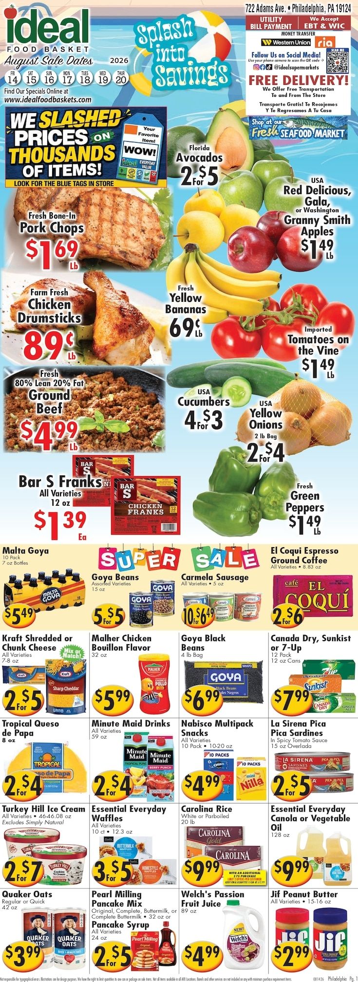 Ideal Food Basket (Philadelphia, PA) Weekly Ad August 14 - 20, 2026