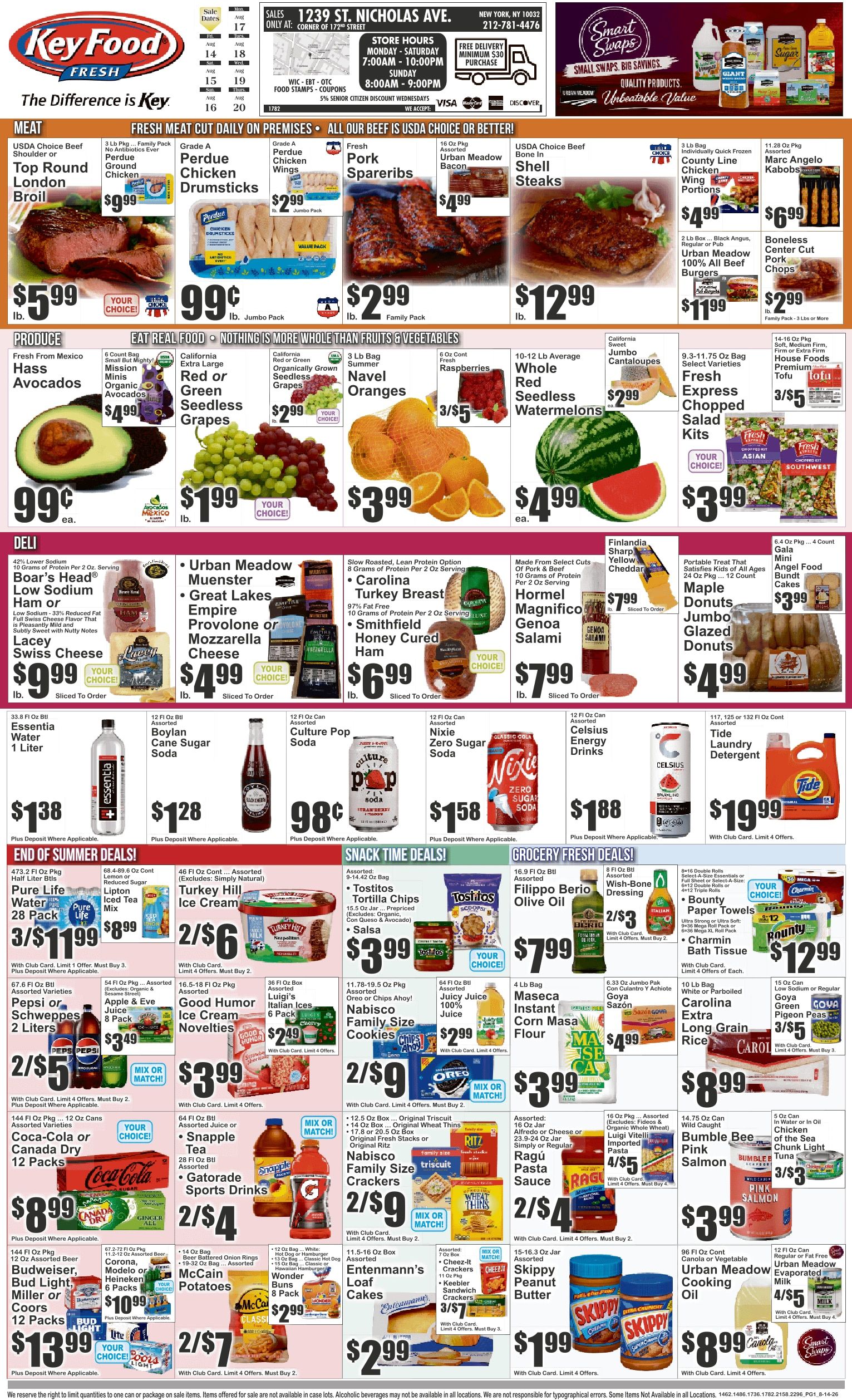 Key Food (1239 St. Nicholas Ave., New York, NY) Weekly Ad August 14 - 20, 2026