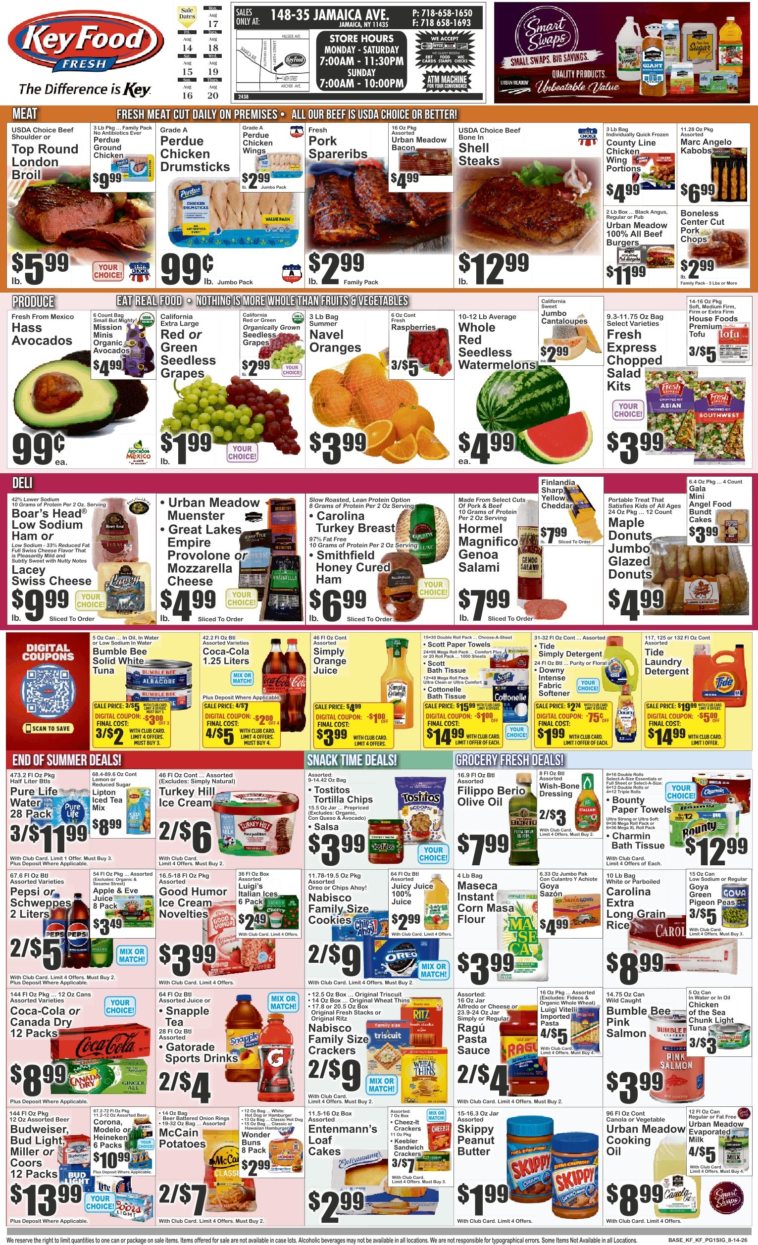 Key Food (148-35 Jamaica Avenue, Jamaica, NY) Weekly Ad August 14 - 20, 2026