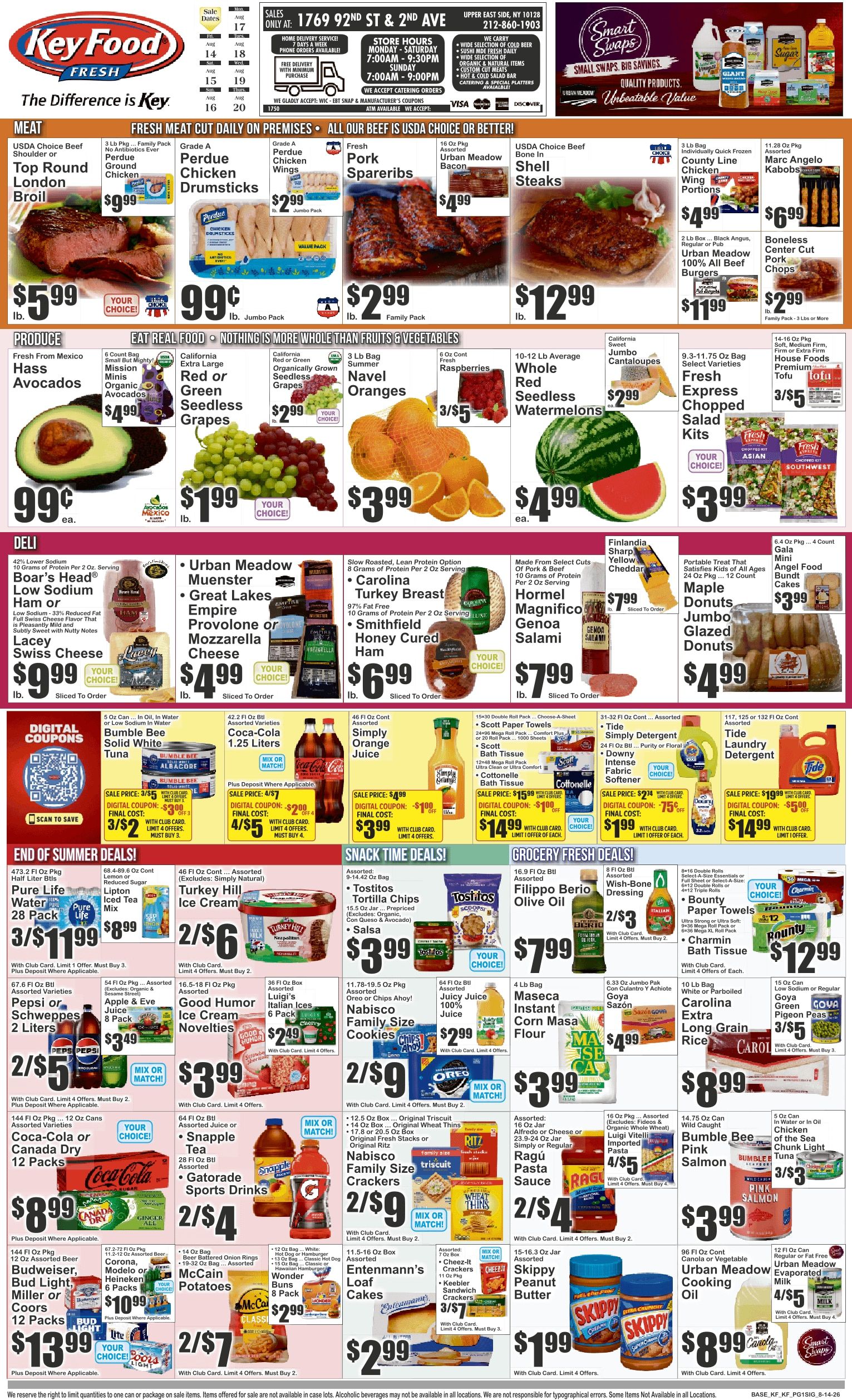 Key Food (1769 2nd Avenue, New York, NY) Weekly Ad August 14 - 20, 2026