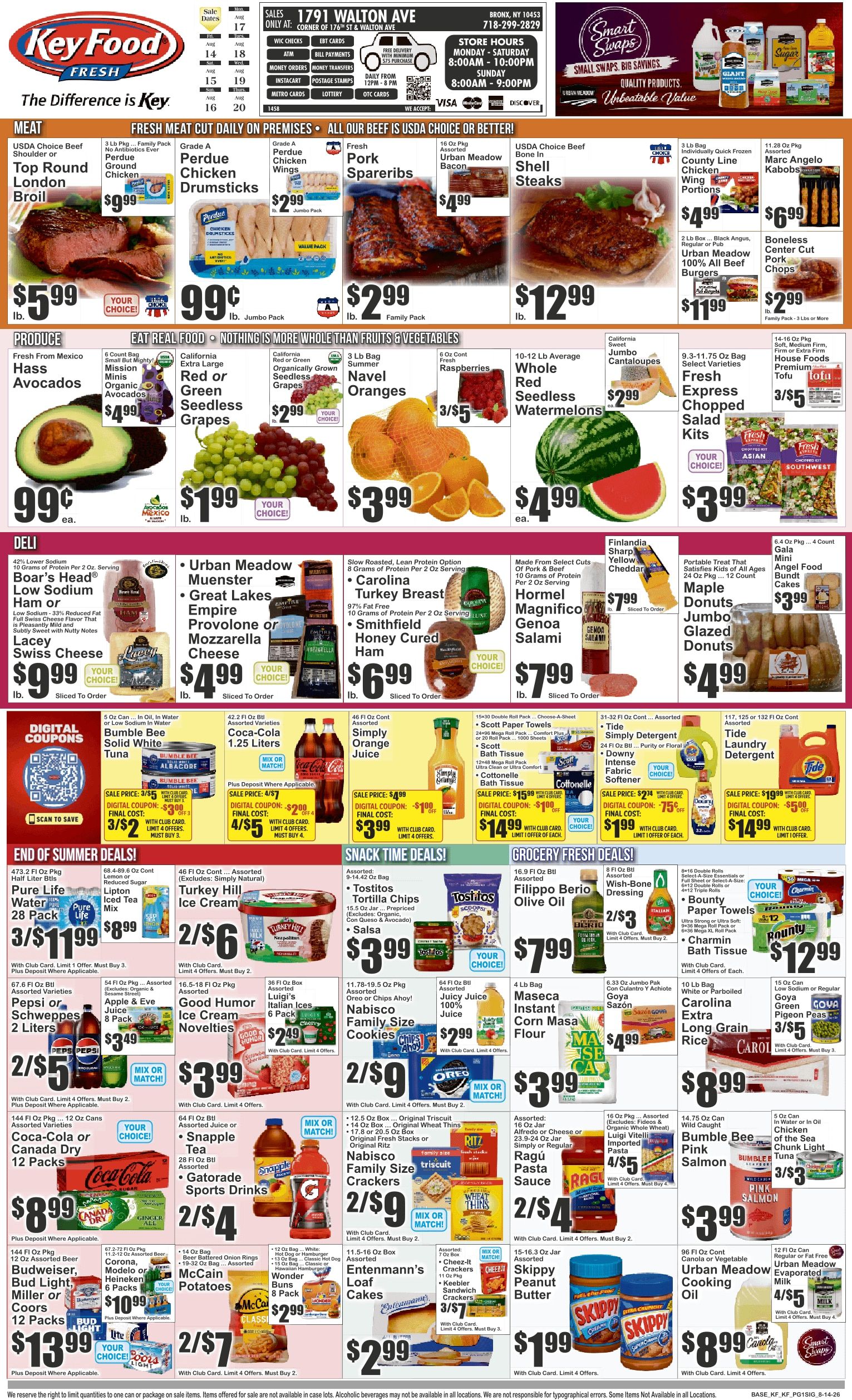Key Food (1791 Walton Ave, Bronx, NY) Weekly Ad August 14 - 20, 2026