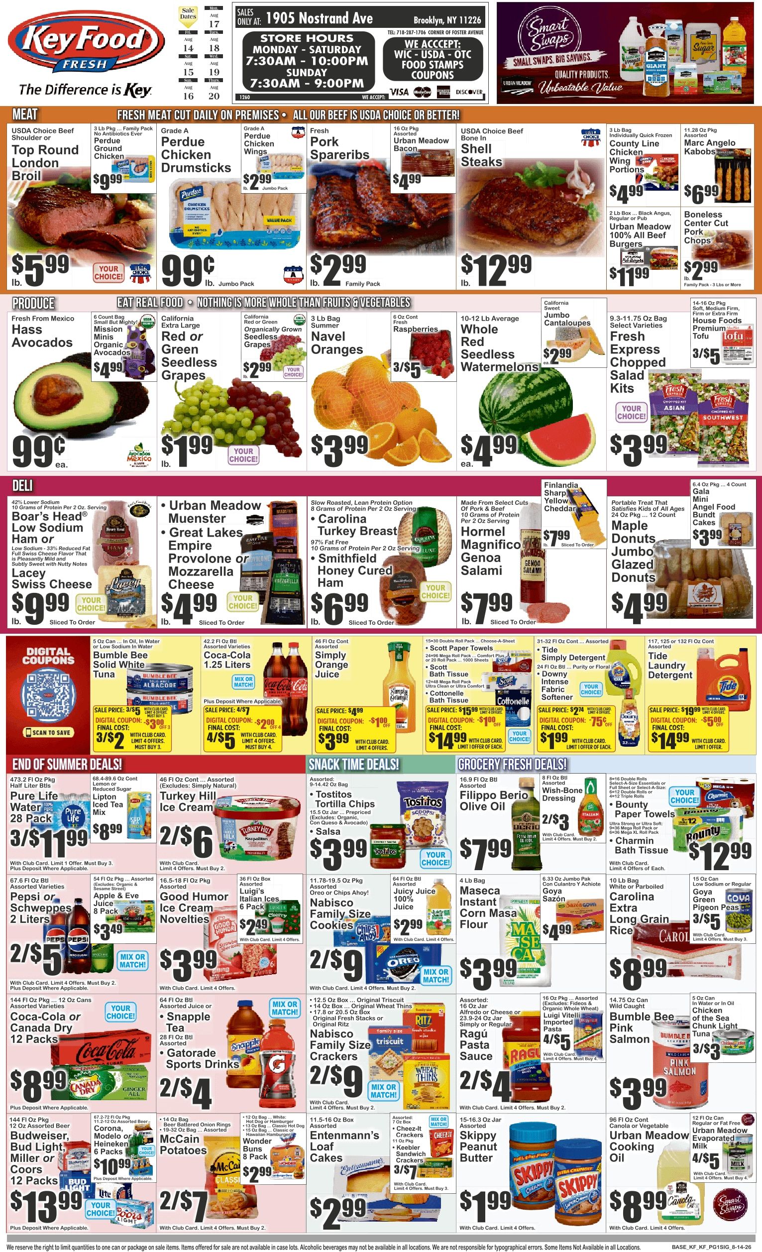 Key Food (1905 Nostrand Avenue, Brooklyn, NY) Weekly Ad August 14 - 20, 2026