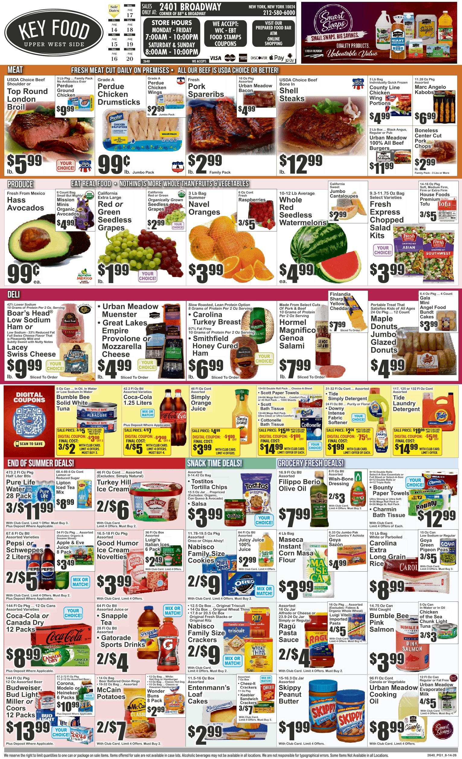 Key Food (2401 Broadway, New York, NY) Weekly Ad August 14 - 20, 2026