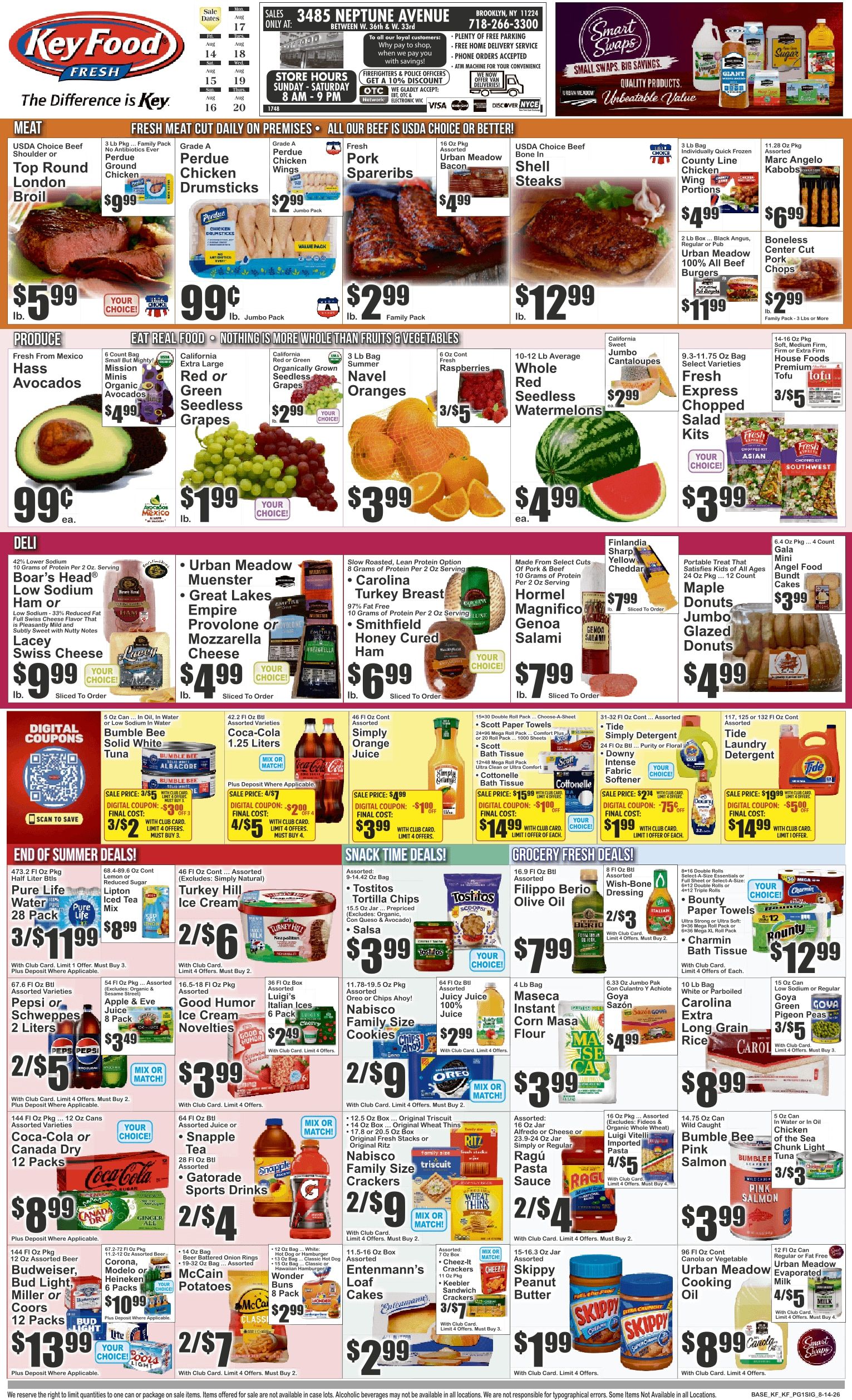 Key Food (3485 Neptune Avenue, Brooklyn, NY) Weekly Ad August 14 - 20, 2026