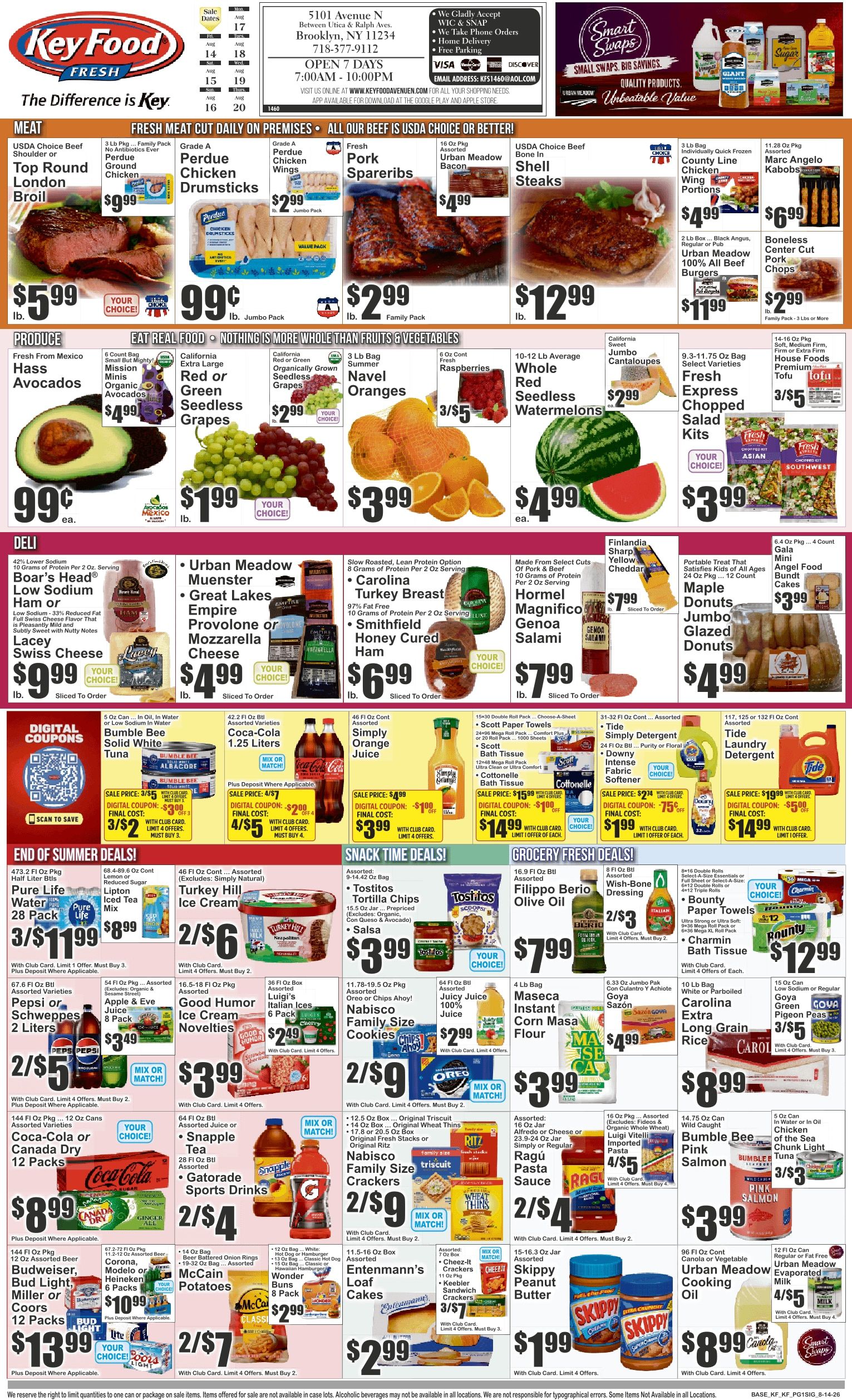 Key Food (5101 Avenue N, Brooklyn, NY) Weekly Ad August 14 - 20, 2026