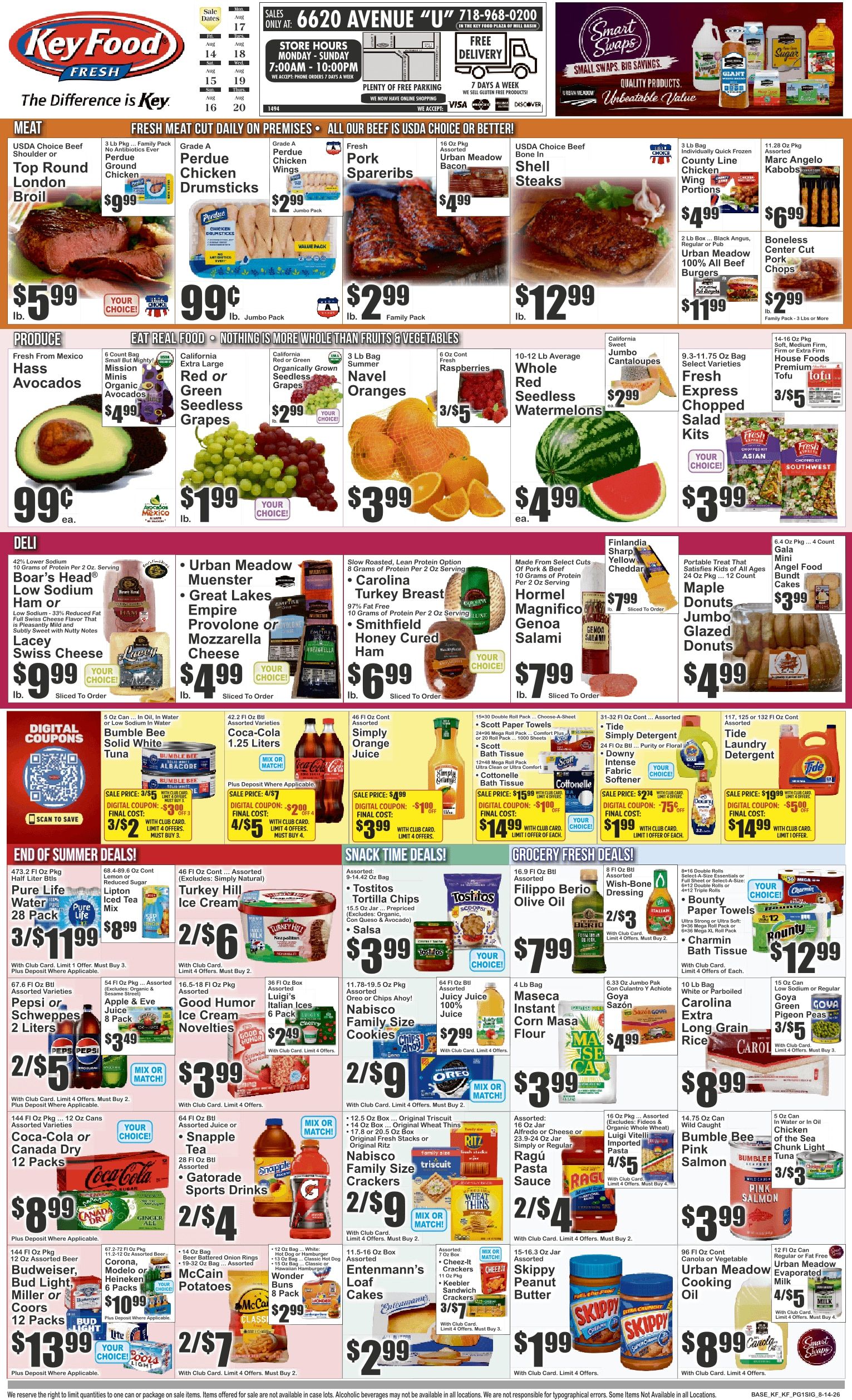 Key Food (6620 Avenue U, Brooklyn, NY) Weekly Ad August 14 - 20, 2026