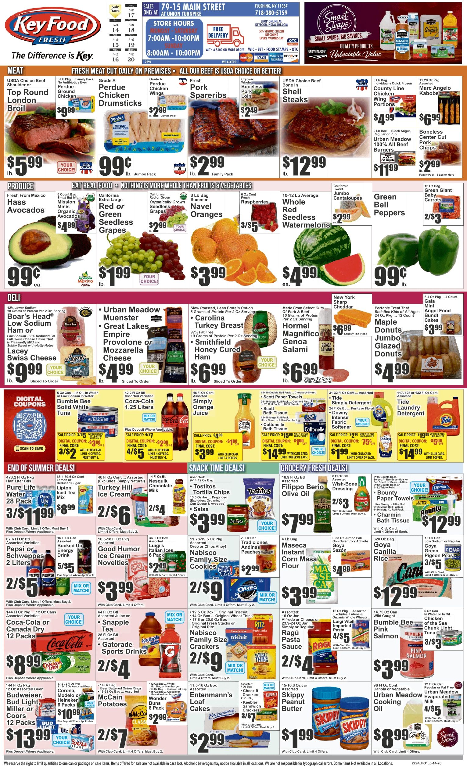Key Food (79-15 Main Street, Flushing, NY) Weekly Ad August 14 - 20, 2026