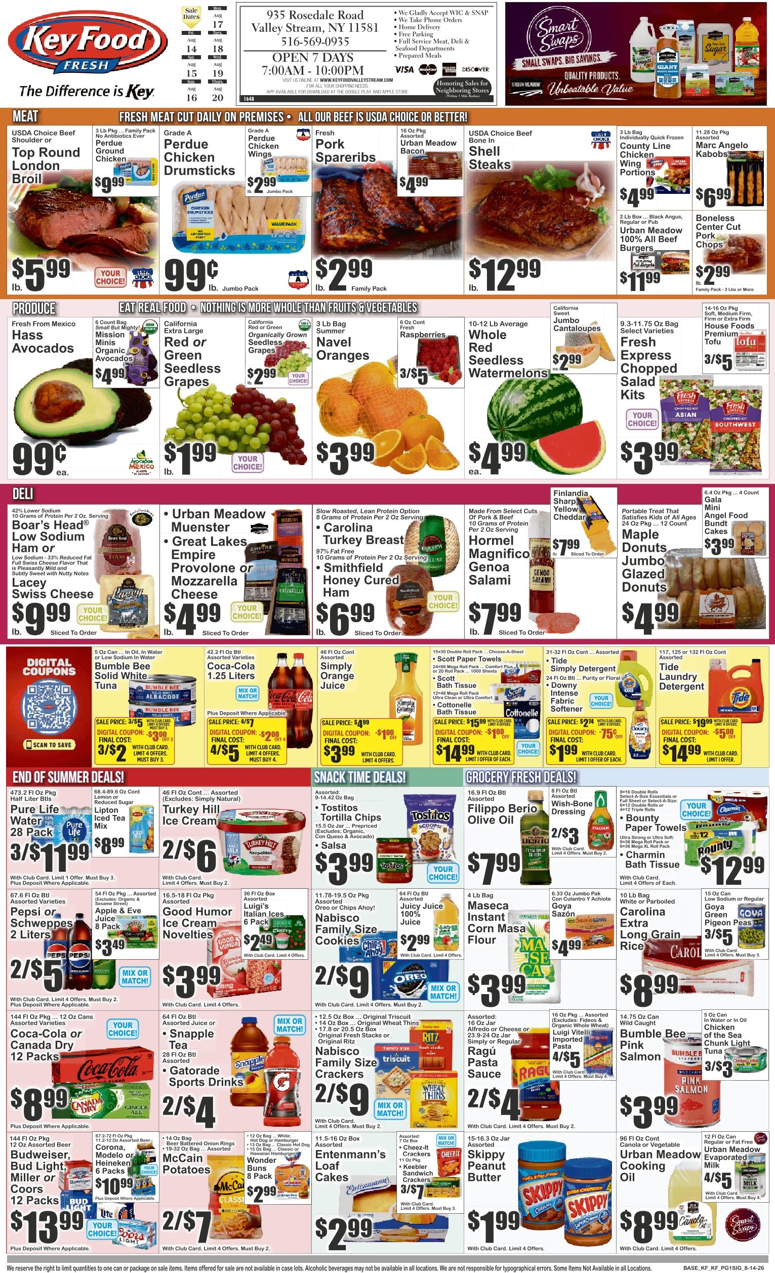 Key Food (935 Rosedale Road, Valley Stream, NY) Weekly Ad August 14 - 20, 2026