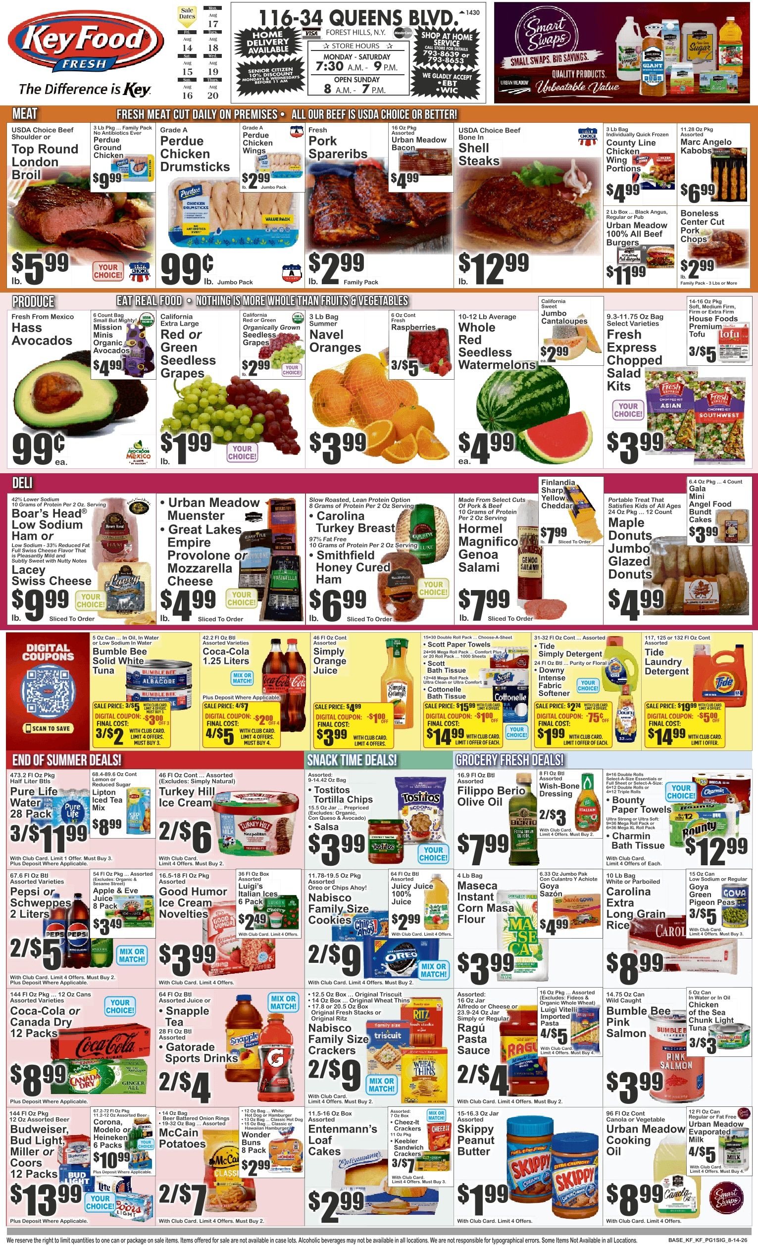 Key Food (116-34 Queens Blvd, Forest Hills, NY) Weekly Ad August 14 - 20, 2026