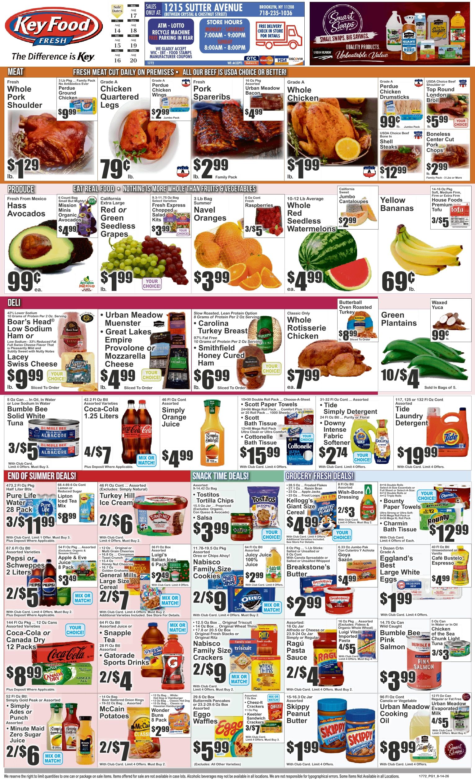 Key Food (1215 Sutter Ave., Brooklyn, NY) Weekly Ad August 14 - 20, 2026