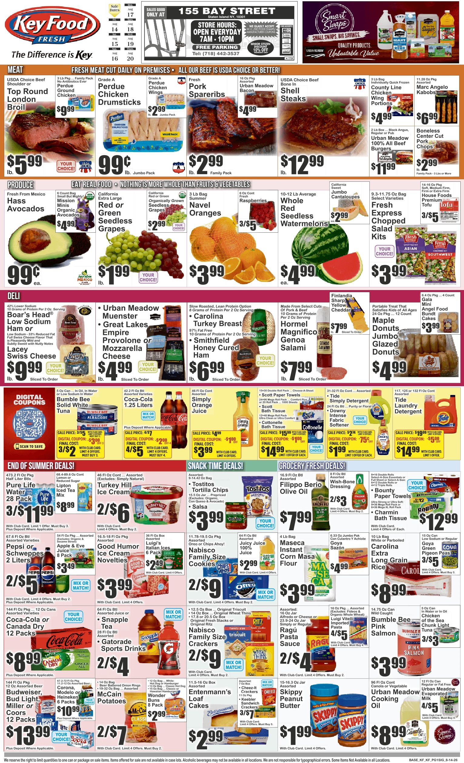 Key Food (155 Bay Street, Staten Island, NY) Weekly Ad August 14 - 20, 2026