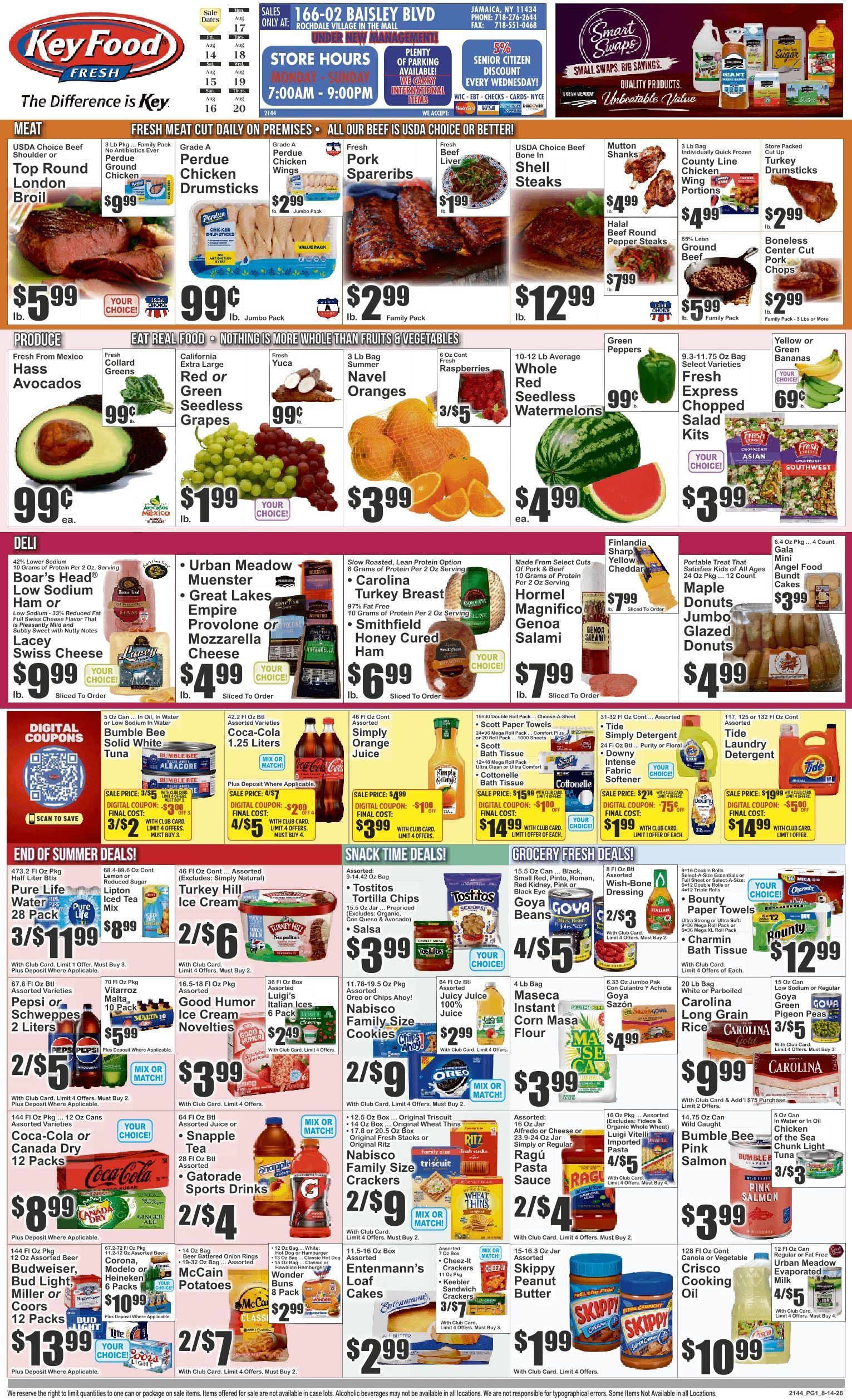 Key Food (166-02 Baisley Blvd, Jamaica, NY) Weekly Ad August 14 - 20, 2026