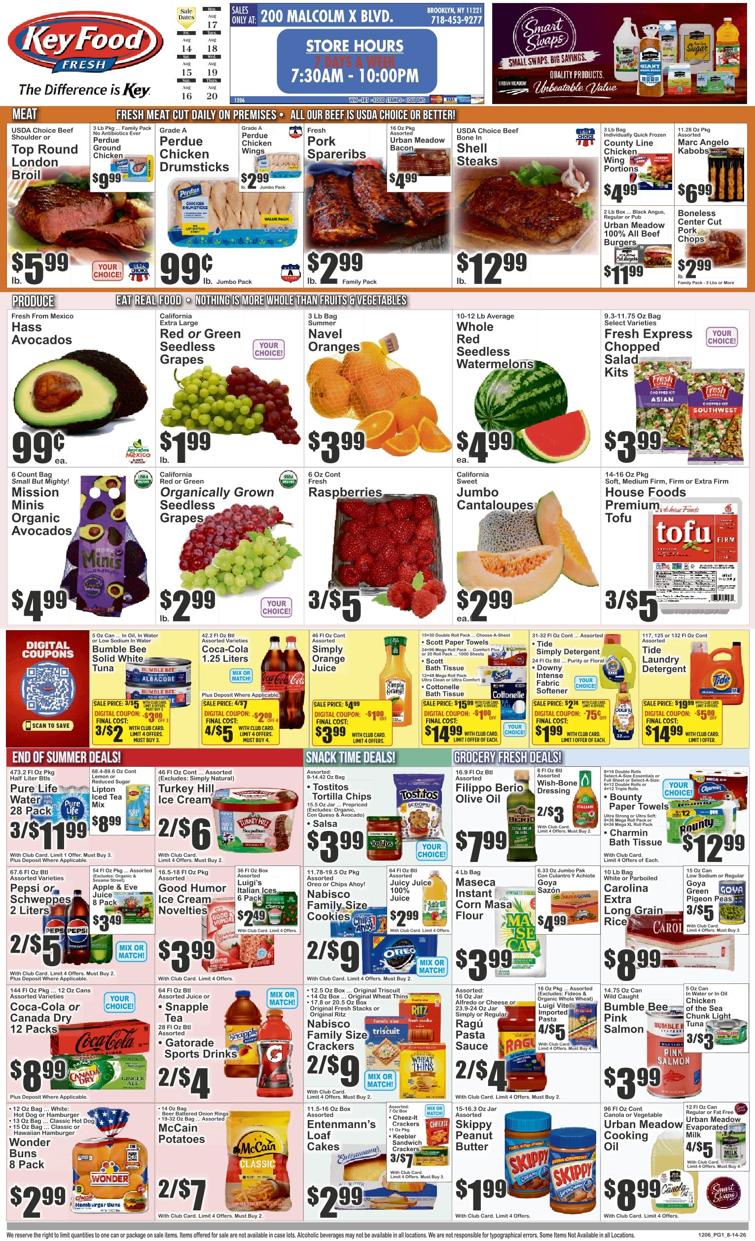 Key Food (200 Malcolm X Blvd, Brooklyn, NY) Weekly Ad August 14 - 20, 2026