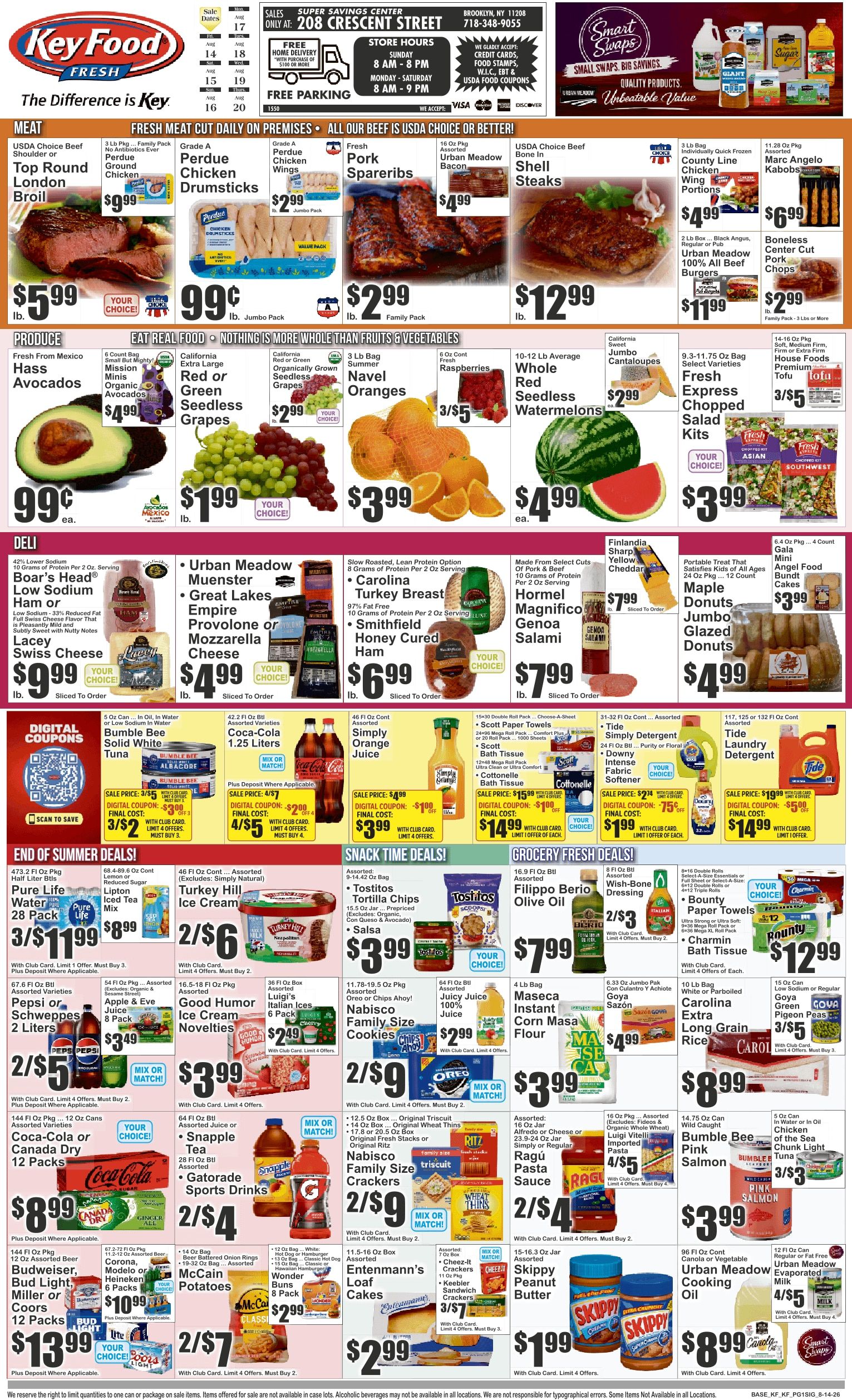 Key Food (208 Crescent Street, Brooklyn, NY) Weekly Ad August 14 - 20, 2026