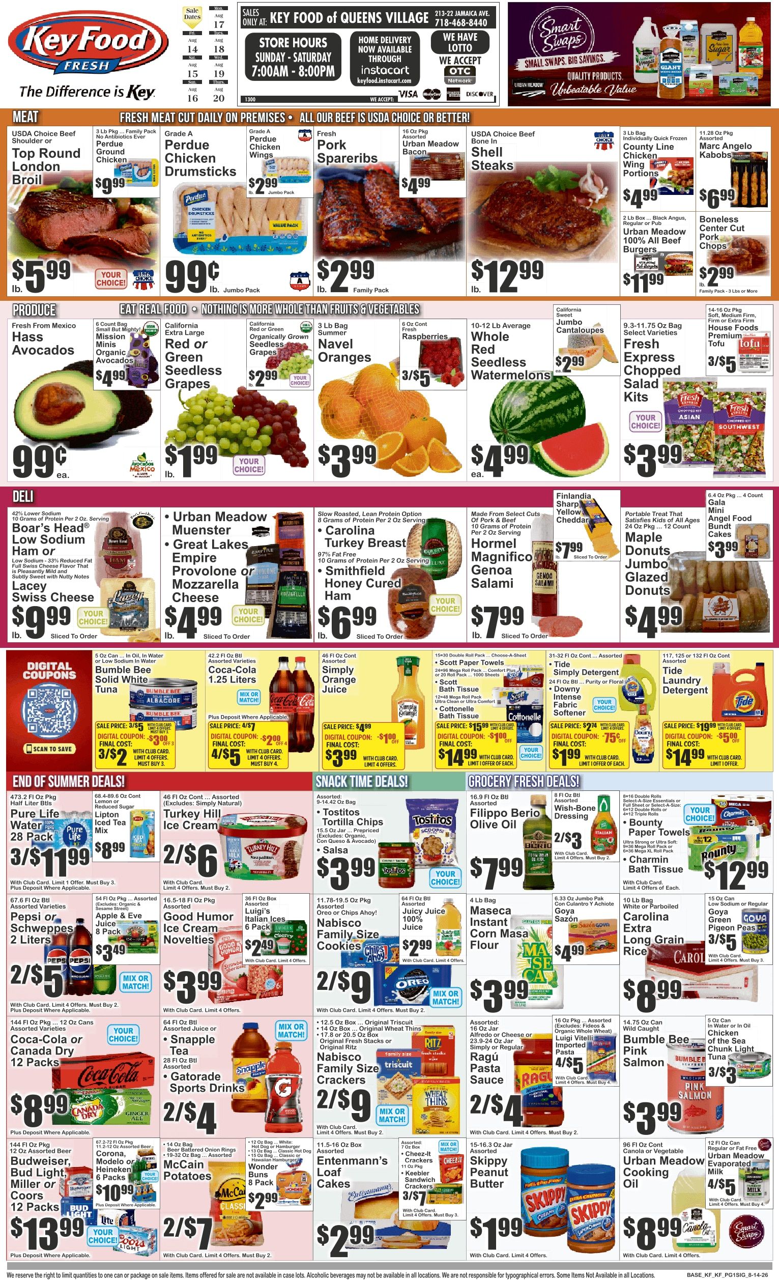 Key Food (213-22 Jamaica Avenue, Jamaica, NY) Weekly Ad August 14 - 20, 2026
